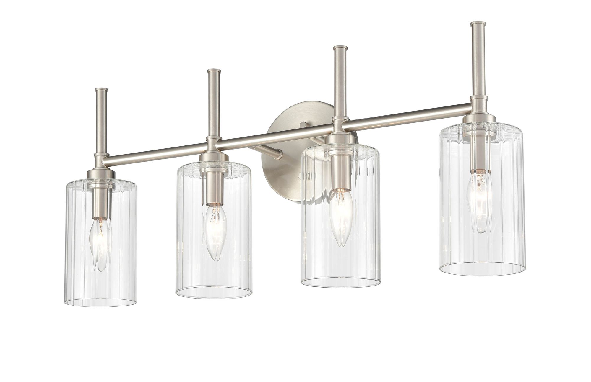 Image 2 Millennium Chastine 4-Light 25.5" Brushed Nickel Vanity Light with Shade more views