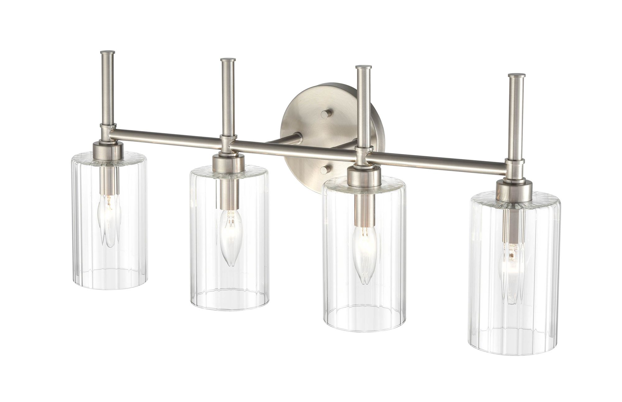 Image 3 Millennium Chastine 4-Light 25.5" Brushed Nickel Vanity Light with Shade more views