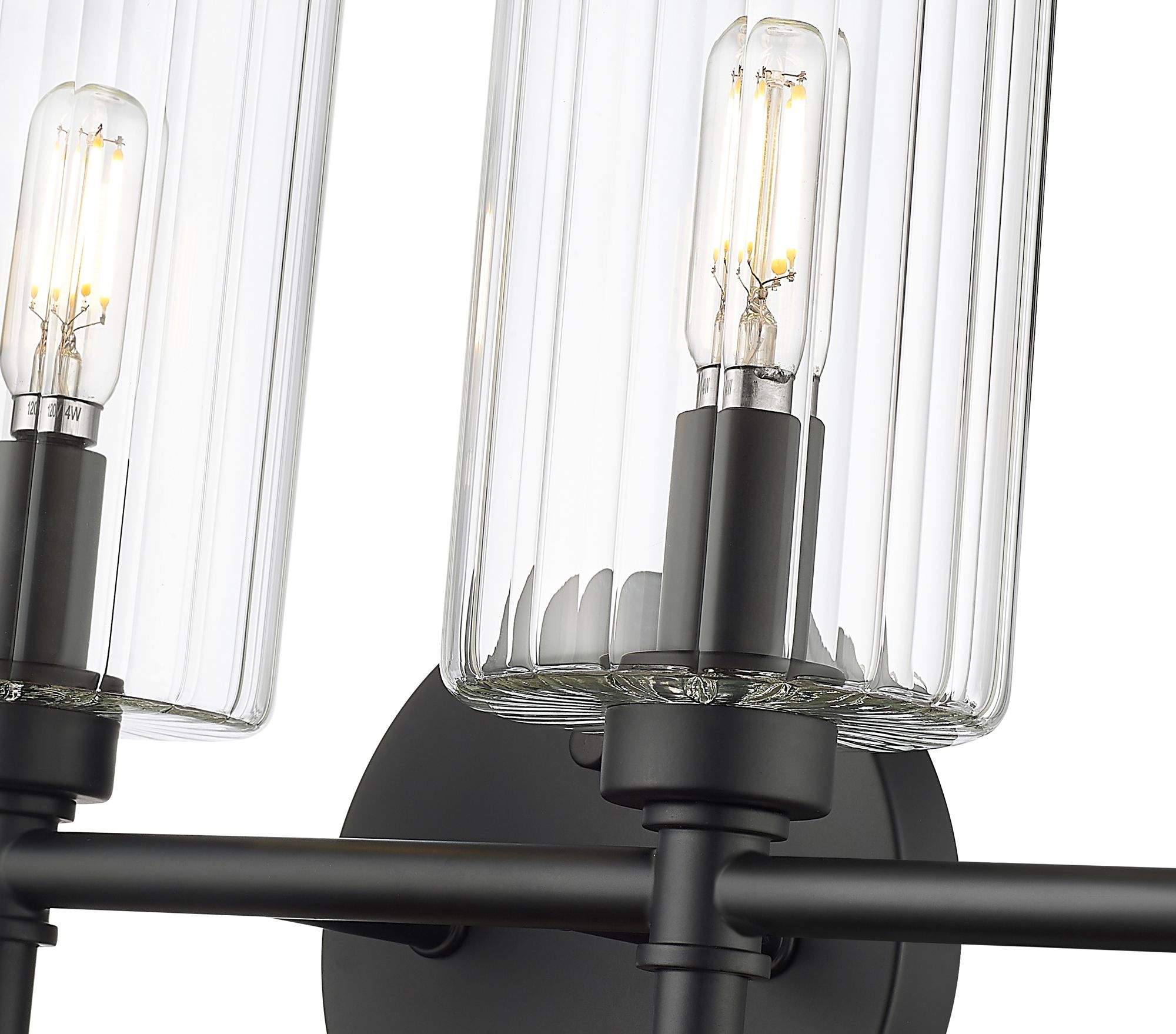 Image 6 Millennium Chastine 4-Light 25.5" Matte Black Vanity Light with Glass Shade more views
