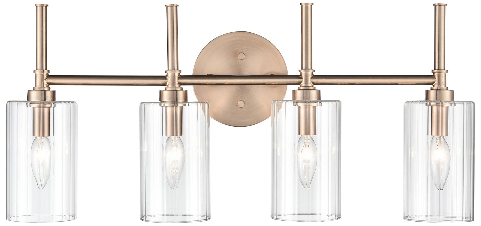 Millennium Chastine 4-Light 25.5" Modern Gold Vanity Light with Glass Shade