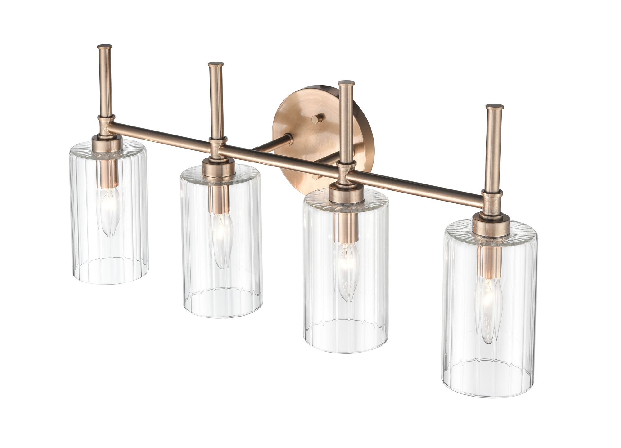 Image 3 Millennium Chastine 4-Light 25.5" Modern Gold Vanity Light with Glass Shade more views