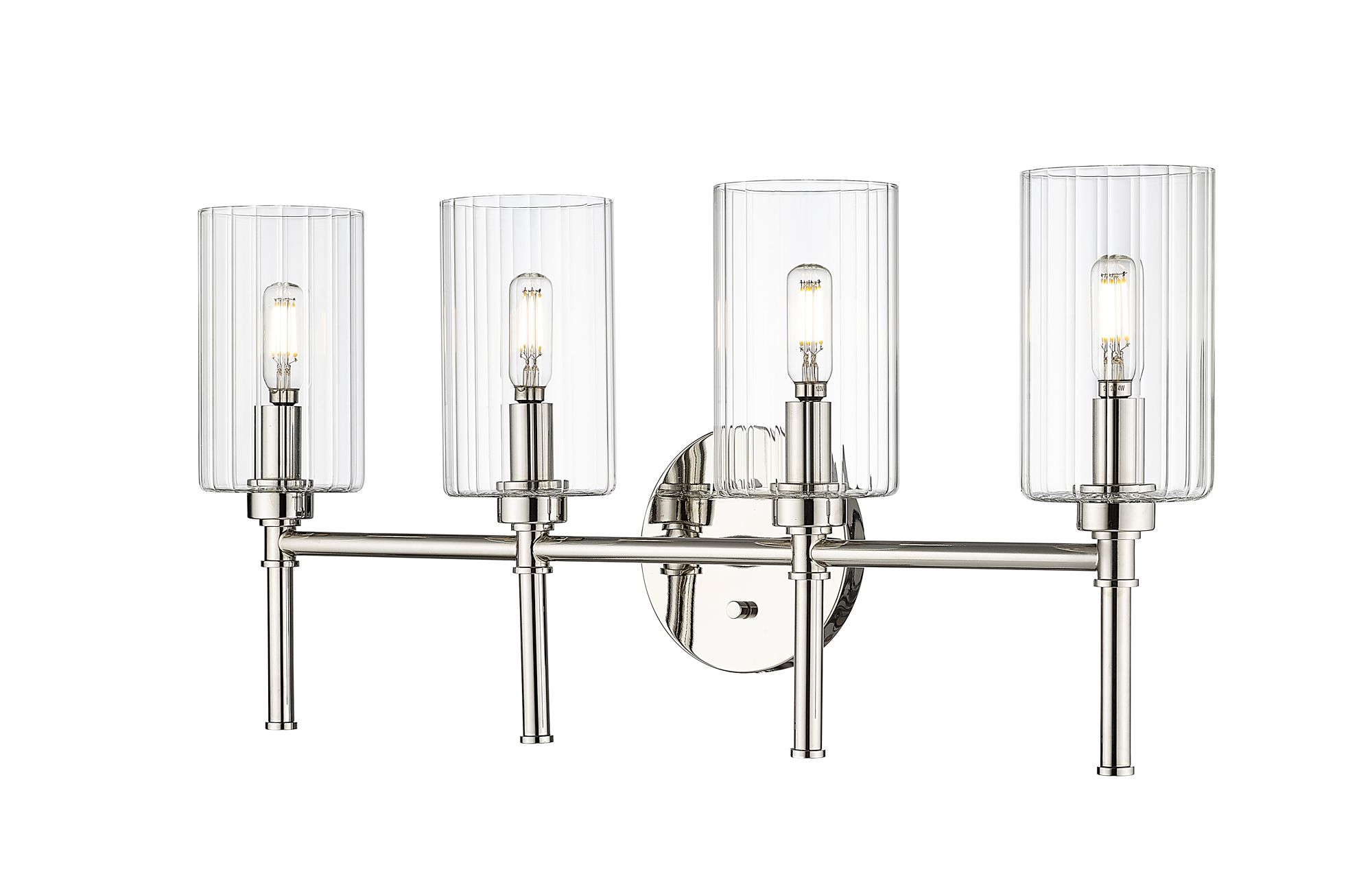 Image 2 Millennium Chastine 4-Light 25.5" Polished Nickel Vanity Light with Shade more views