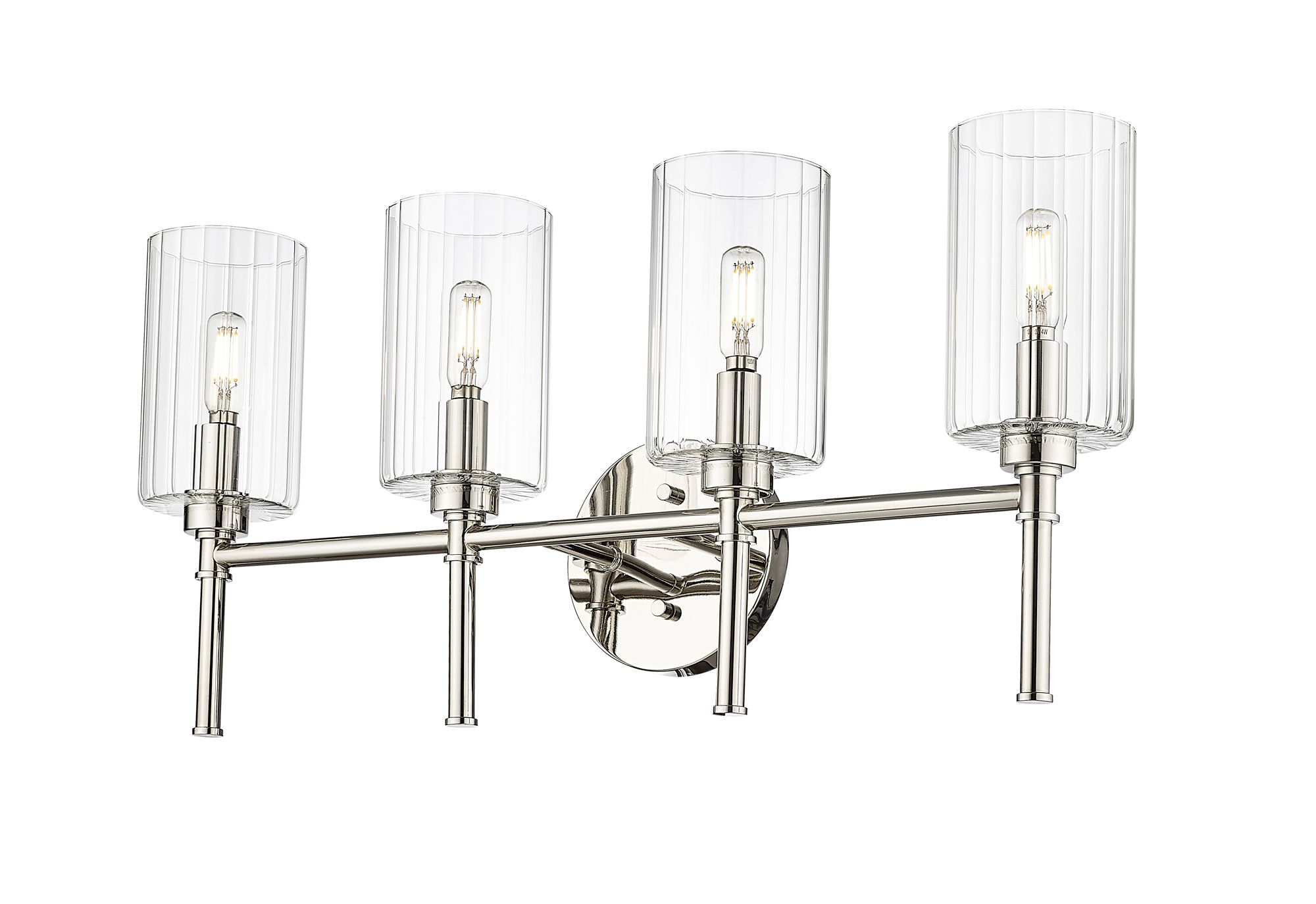 Image 3 Millennium Chastine 4-Light 25.5" Polished Nickel Vanity Light with Shade more views