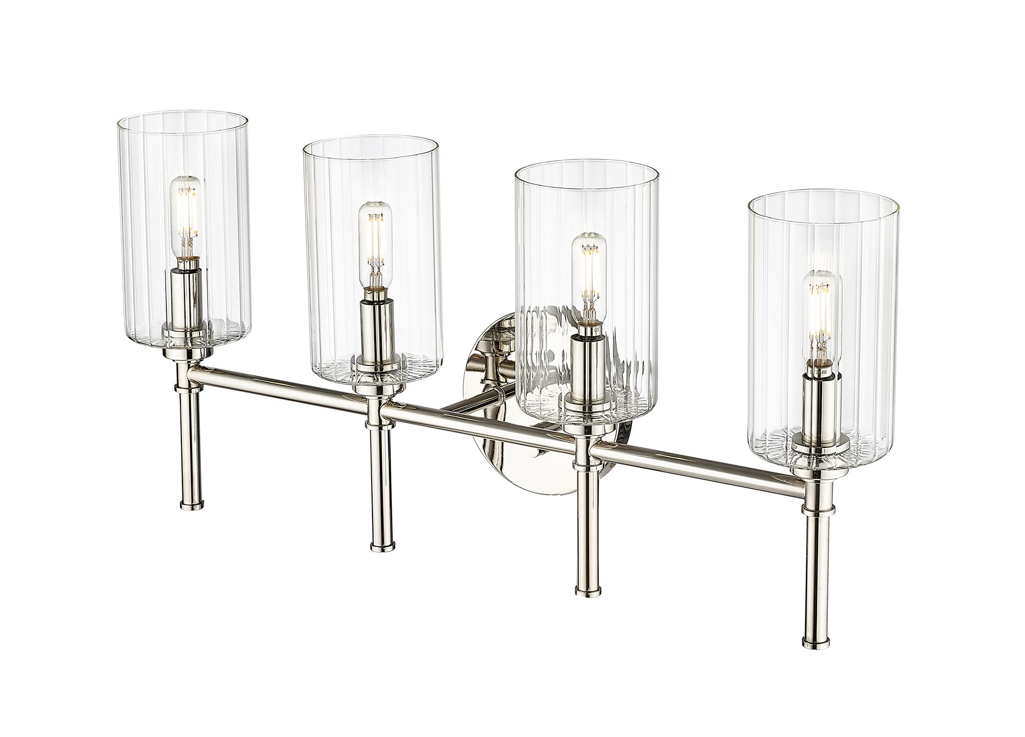 Image 4 Millennium Chastine 4-Light 25.5" Polished Nickel Vanity Light with Shade more views