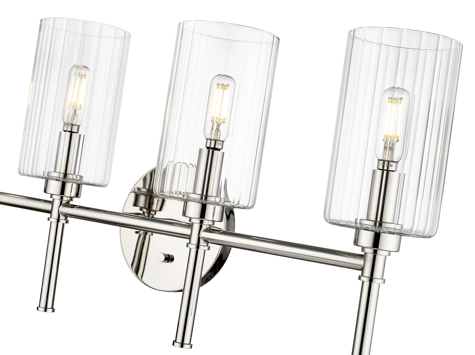 Image 5 Millennium Chastine 4-Light 25.5" Polished Nickel Vanity Light with Shade more views