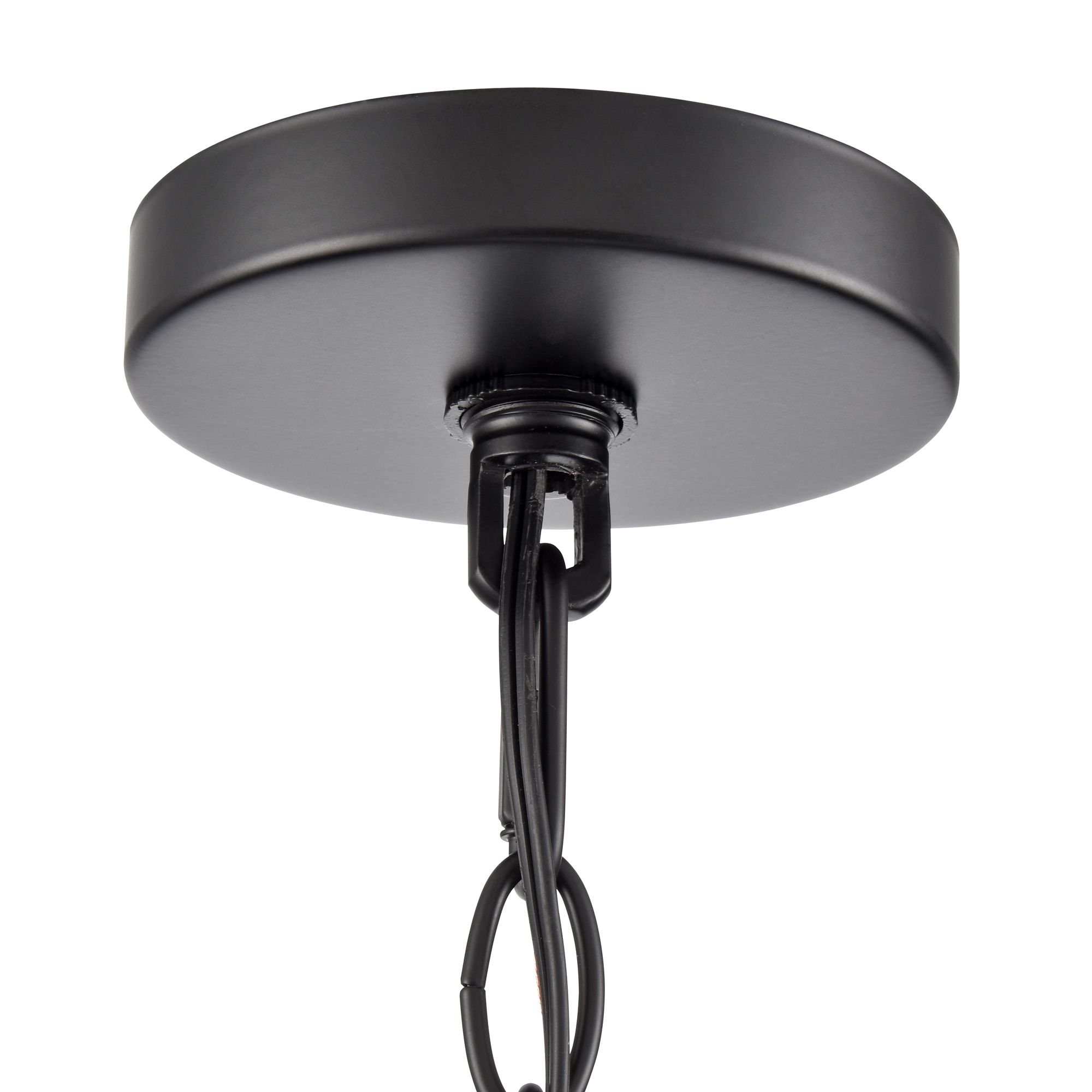 Image 6 Millennium Chastine 5-Light 24" Matte Black Chandelier with Glass Shade more views