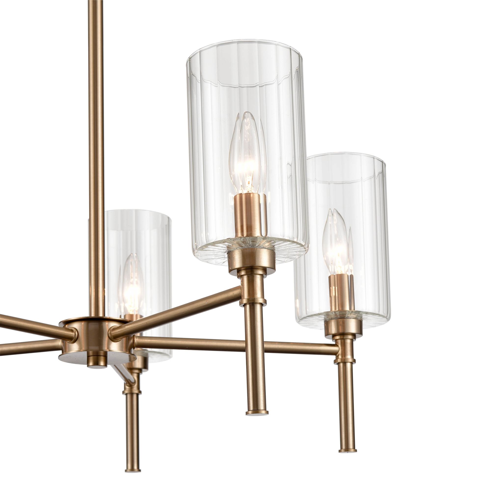 Image 2 Millennium Chastine 5-Light 24" Modern Gold Chandelier with Glass Shade more views