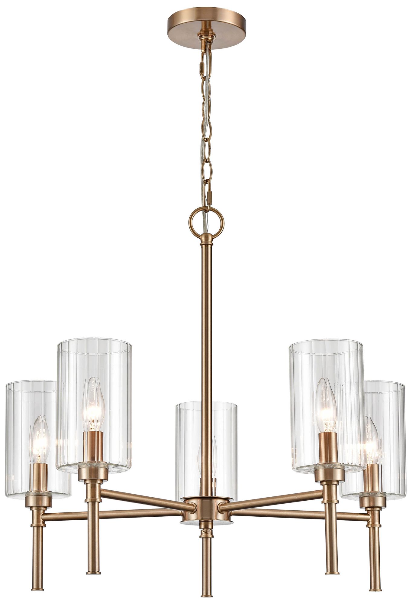 Image 5 Millennium Chastine 5-Light 24" Modern Gold Chandelier with Glass Shade more views