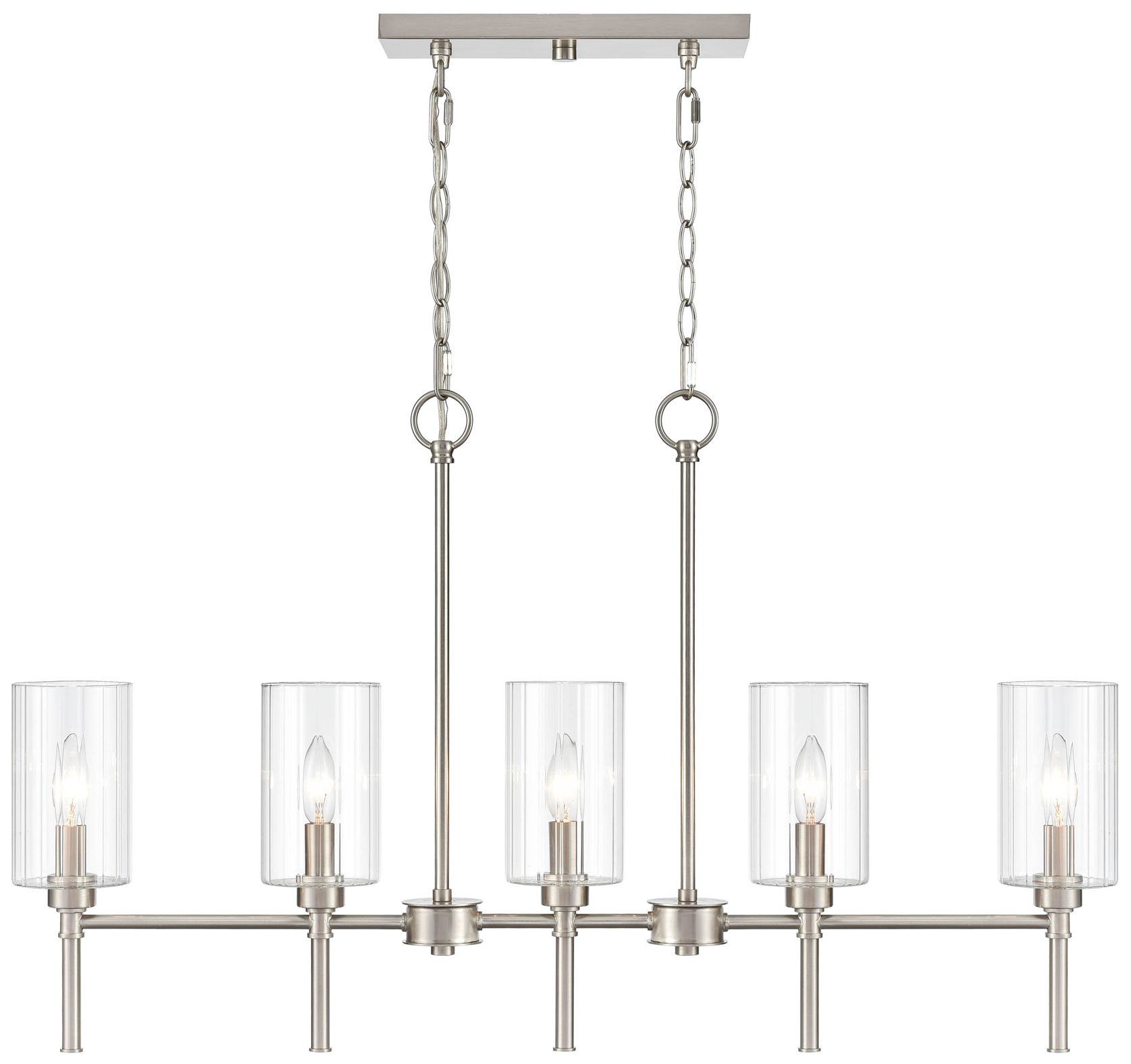 Millennium Chastine 5-Light 36" Brushed Nickel Chandelier with Glass Shade