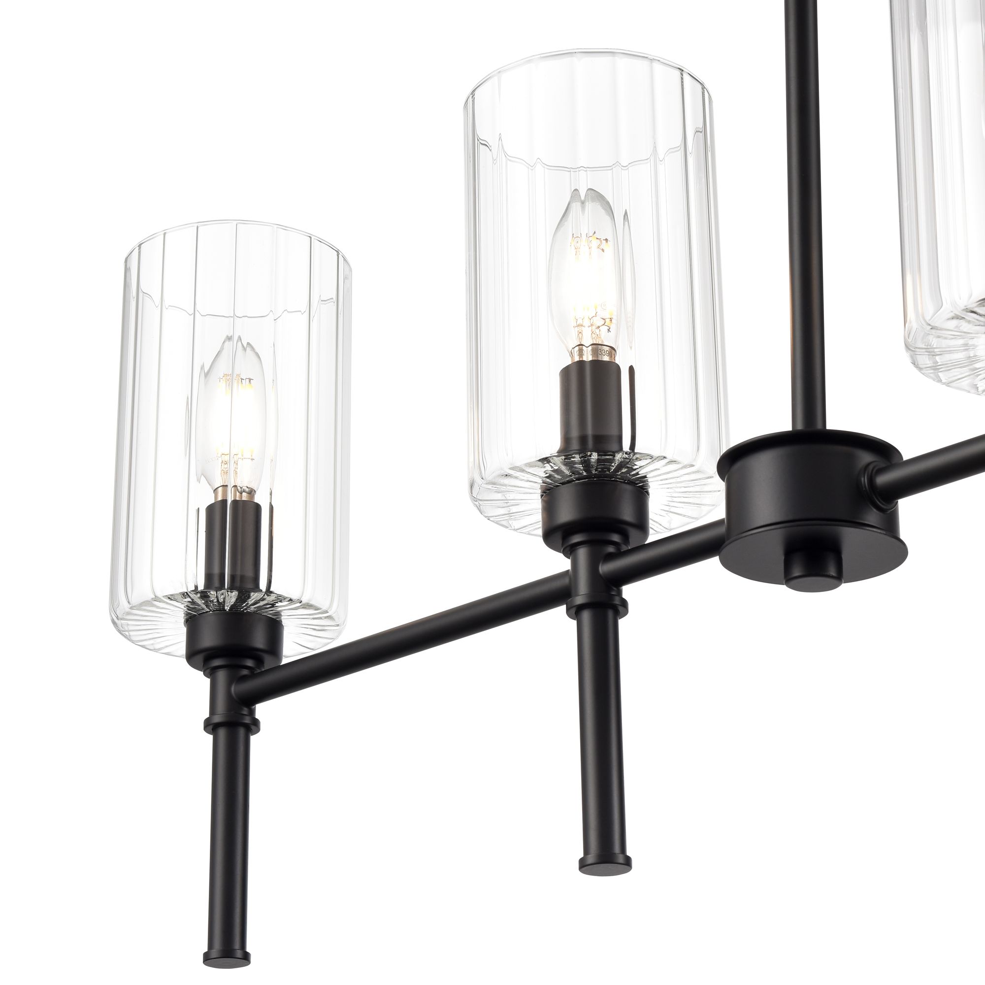 Image 3 Millennium Chastine 5-Light 36" Matte Black Linear Chandelier with Sha more views