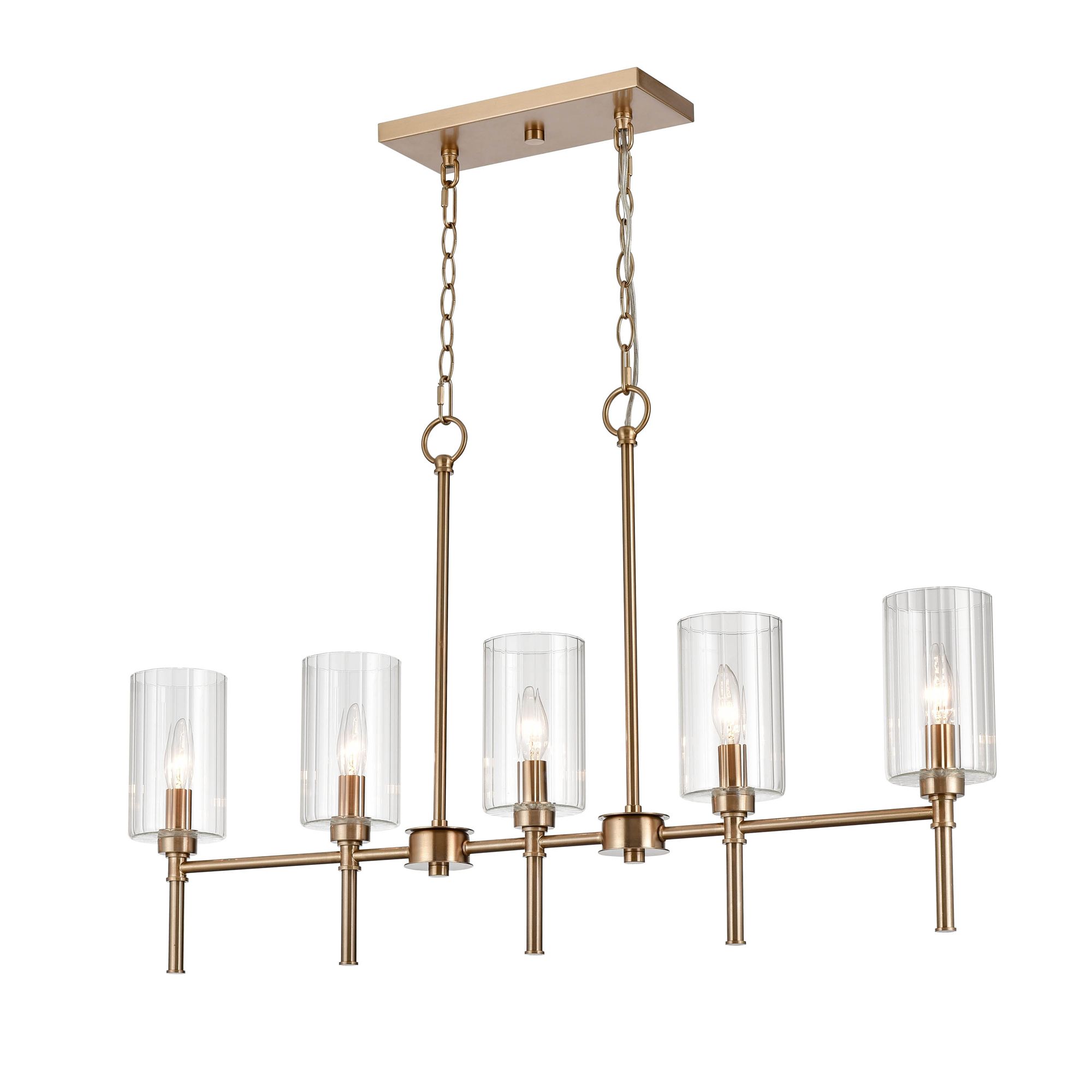 Image 4 Millennium Chastine 5-Light 36" Modern Gold Chandelier with Glass Shade more views