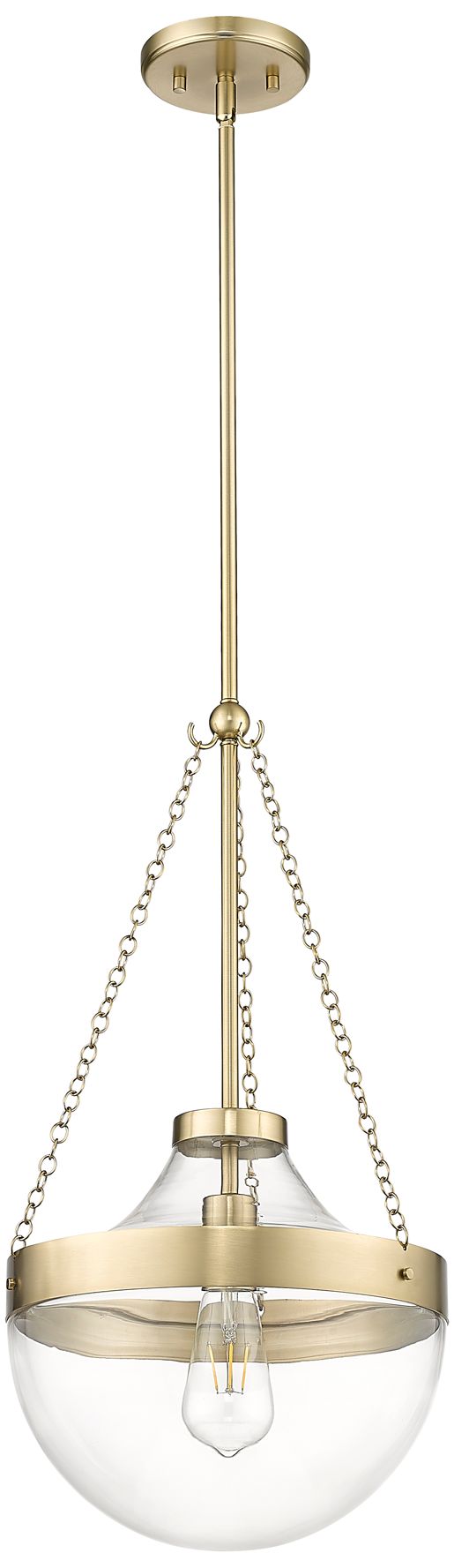 Image 2 Millennium Clarra 1-Light 12" Modern Gold Pendant with Glass Shade more views