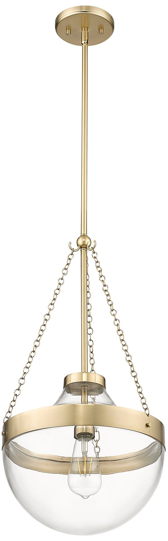 Image 3 Millennium Clarra 1-Light 12" Modern Gold Pendant with Glass Shade more views