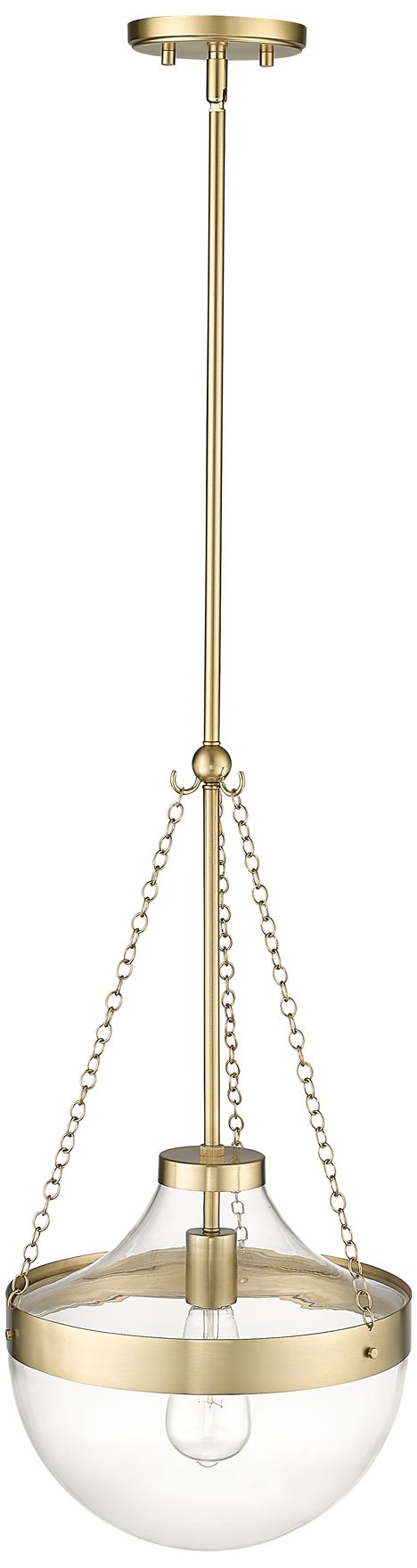 Image 4 Millennium Clarra 1-Light 12" Modern Gold Pendant with Glass Shade more views