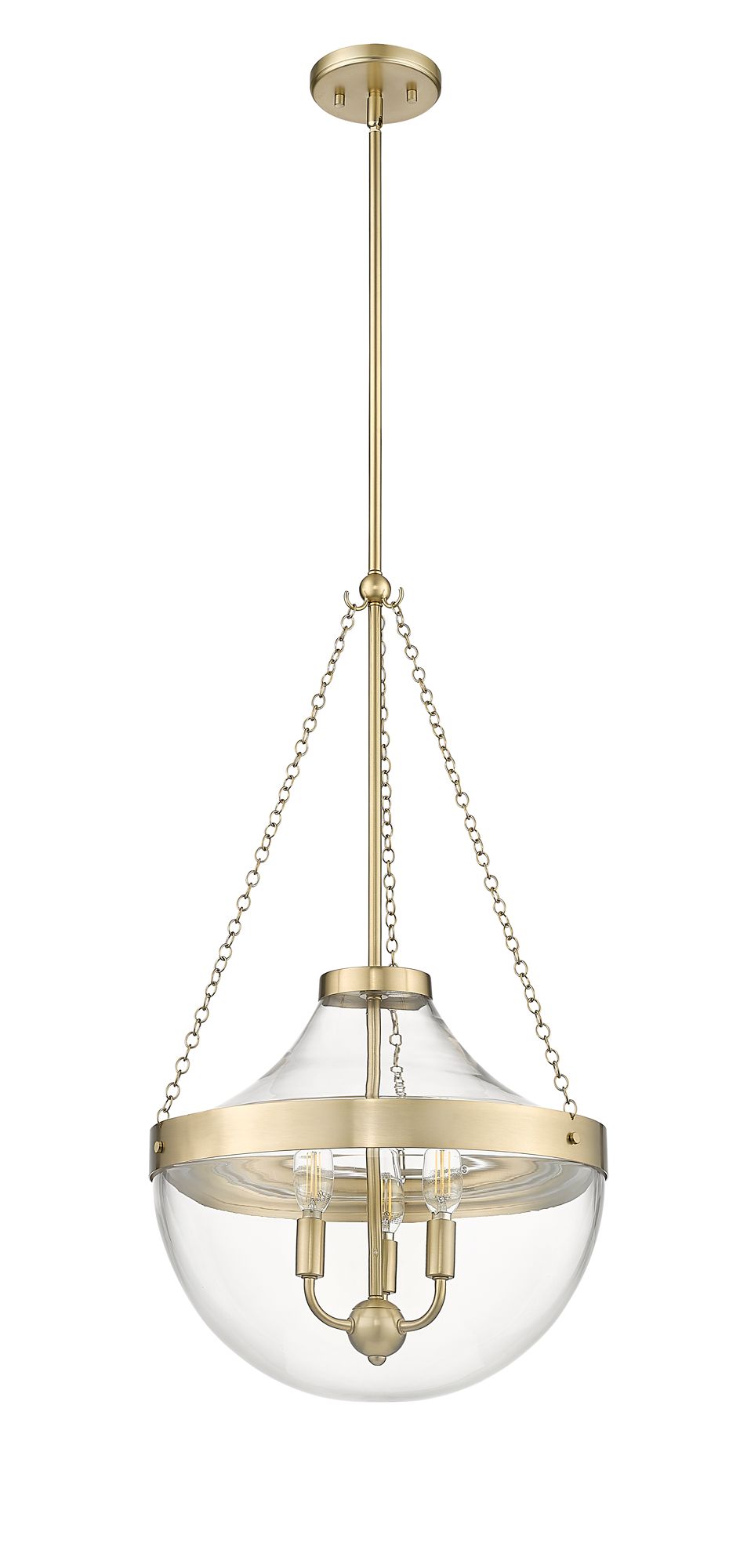 Image 3 Millennium Clarra 3-Light 15.7" Modern Gold Pendant with Glass Shade more views