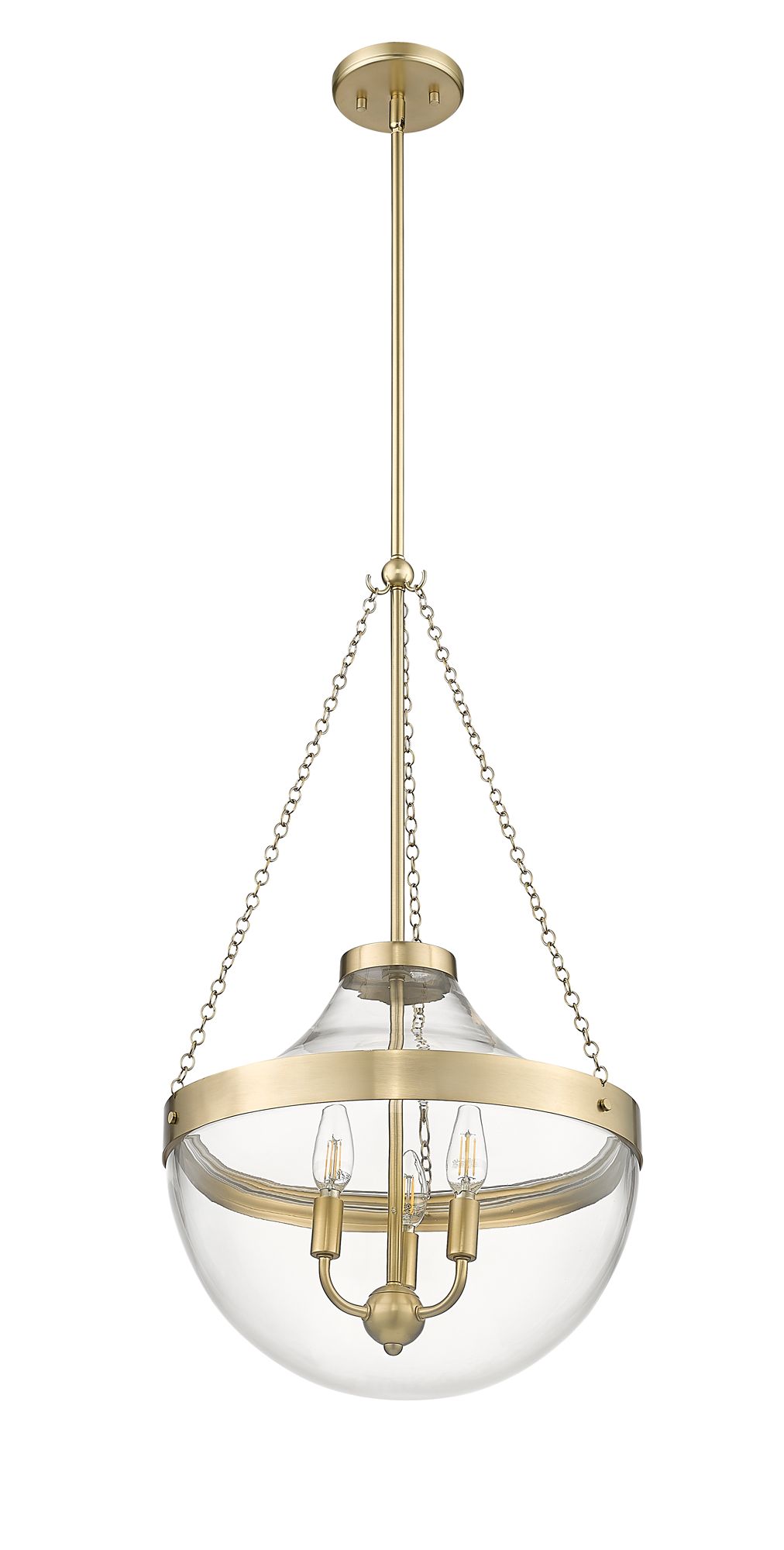 Image 4 Millennium Clarra 3-Light 15.7" Modern Gold Pendant with Glass Shade more views