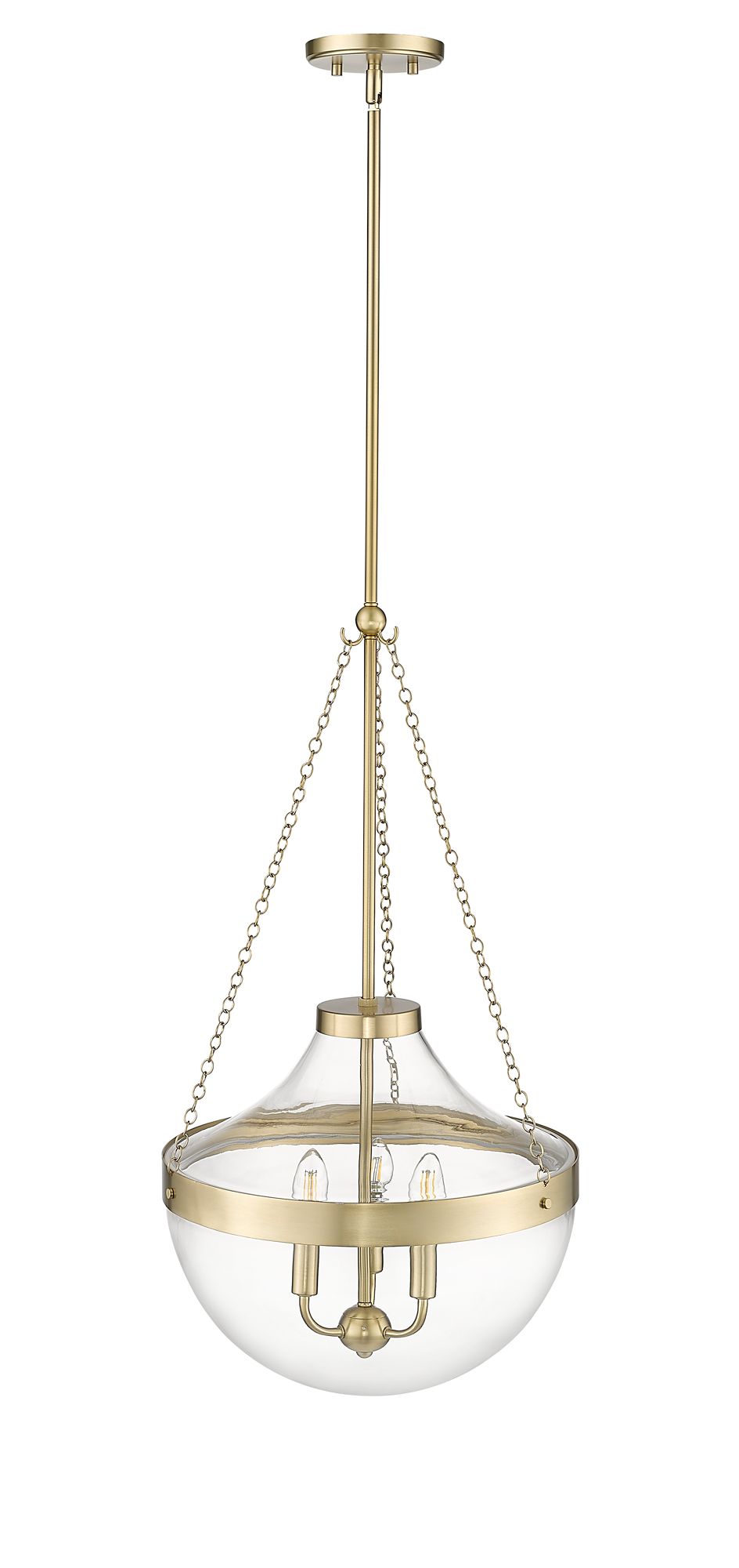 Image 5 Millennium Clarra 3-Light 15.7" Modern Gold Pendant with Glass Shade more views