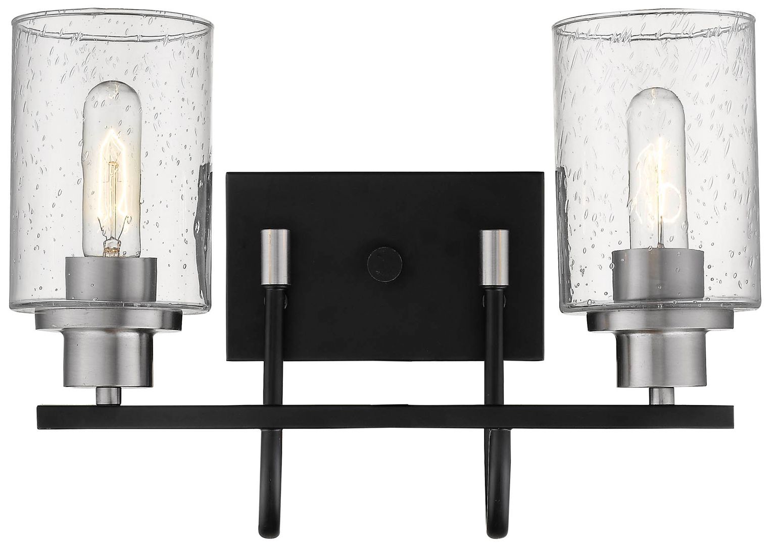 Thumbnail1 of Millennium Clifton 2-Light 16" Matte Black/Brushed Nickel Vanity Light