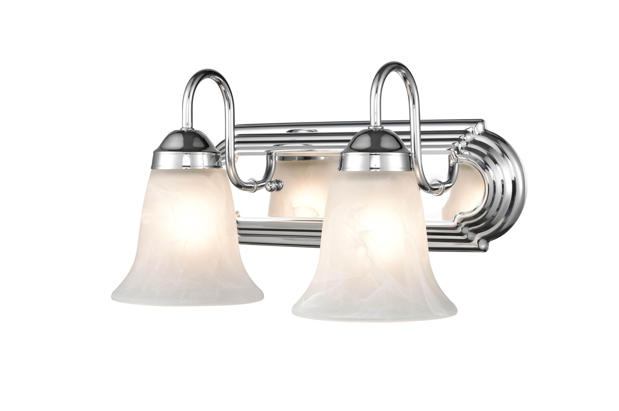Image 2 Millennium Compana 2-Light 14" Chrome Vanity Light with Glass Shade more views