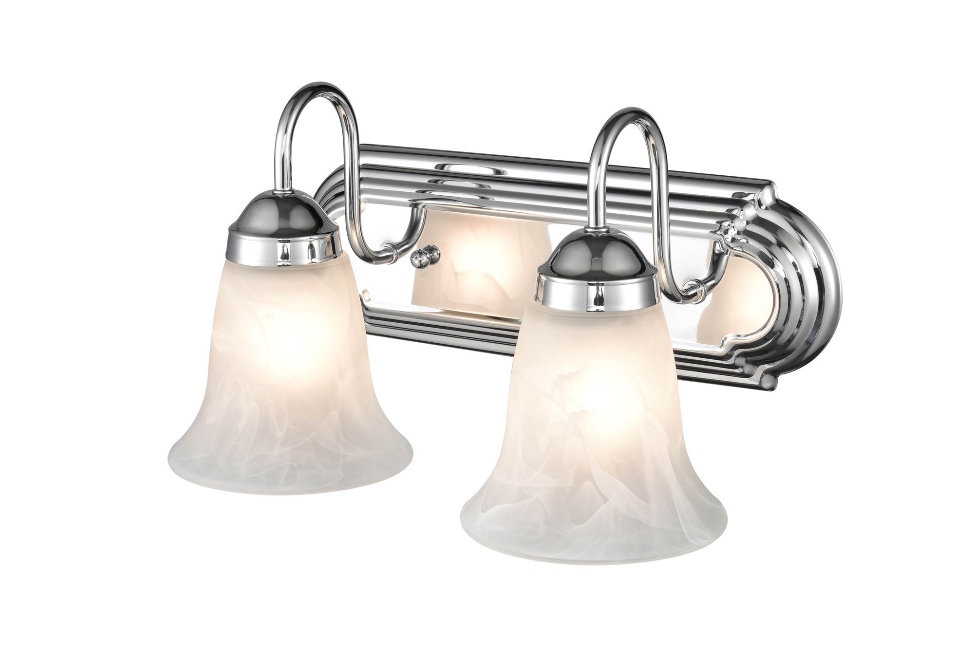 Image 3 Millennium Compana 2-Light 14" Chrome Vanity Light with Glass Shade more views