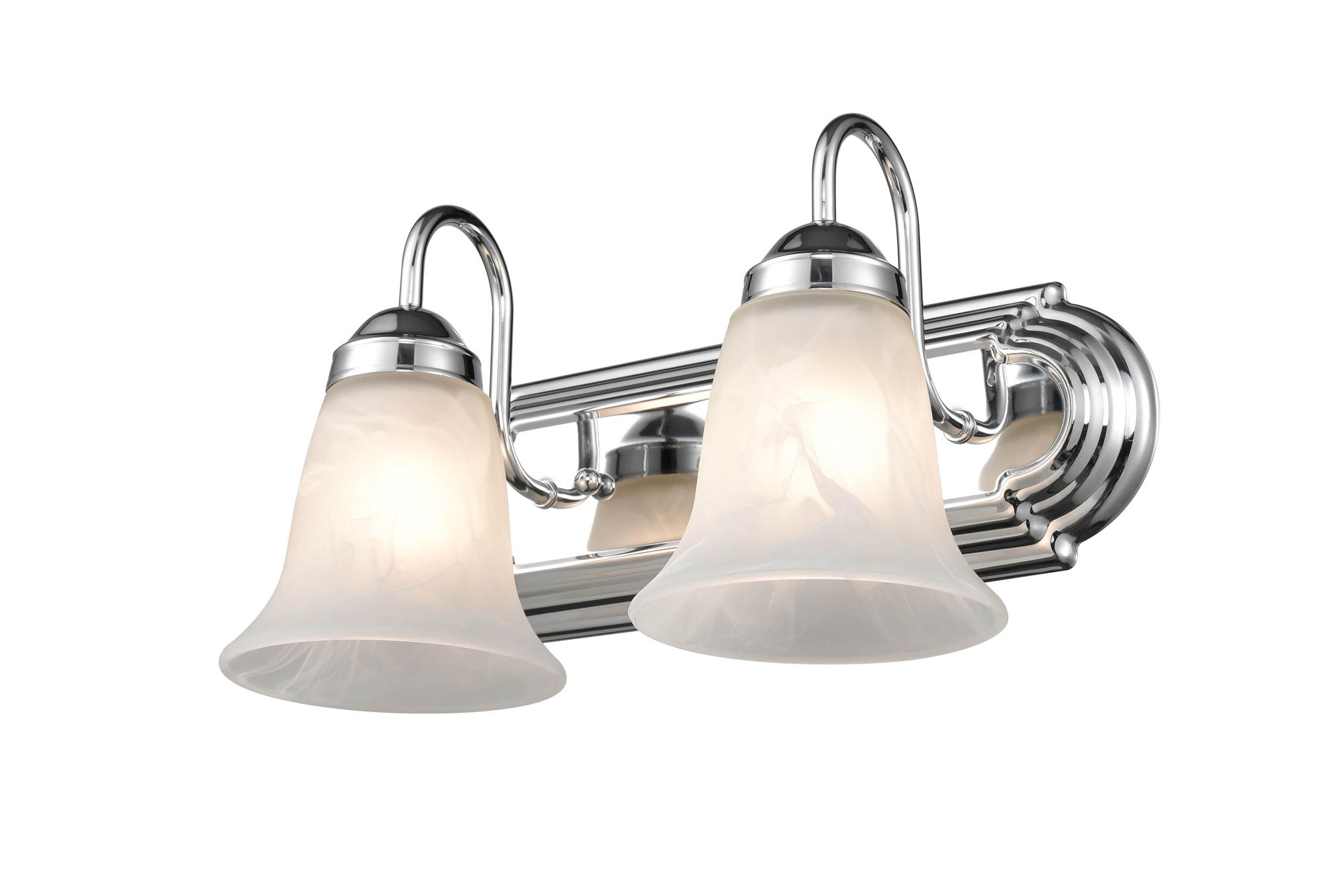 Image 4 Millennium Compana 2-Light 14" Chrome Vanity Light with Glass Shade more views
