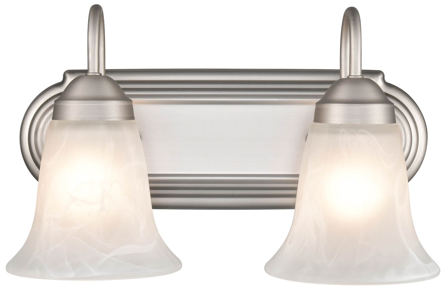 Millennium Compana 2-Light 14" Satin Nickel Vanity Light with Glass Shade