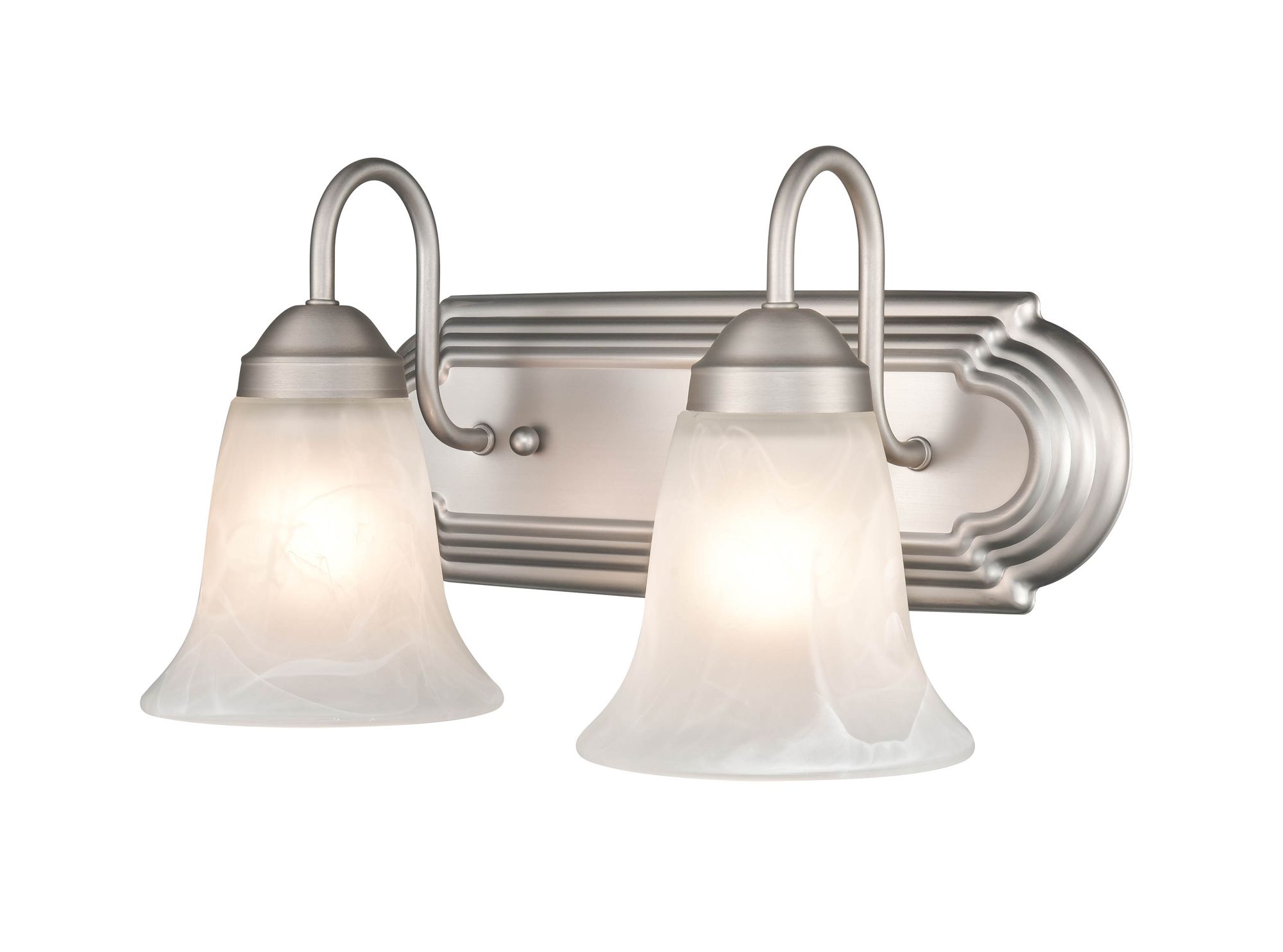 Image 2 Millennium Compana 2-Light 14" Satin Nickel Vanity Light with Glass Shade more views