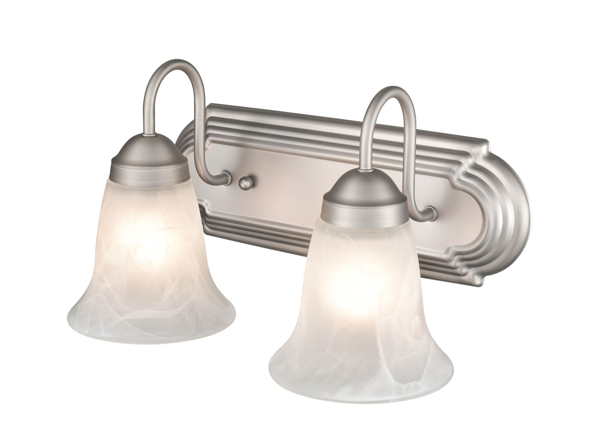 Image 3 Millennium Compana 2-Light 14" Satin Nickel Vanity Light with Glass Shade more views