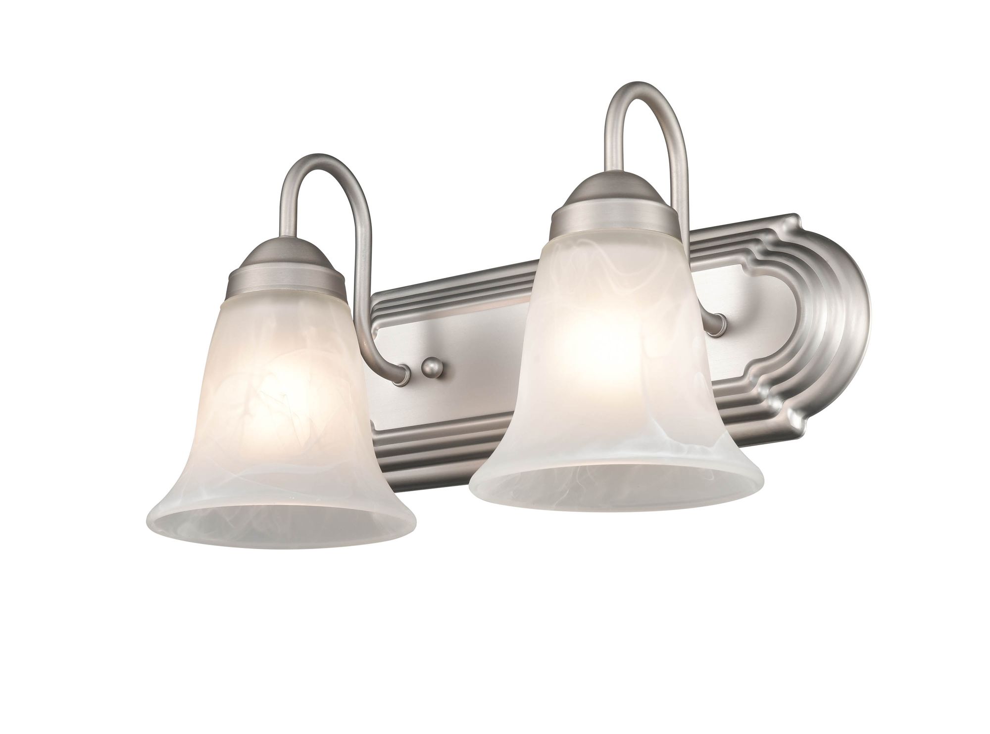 Image 4 Millennium Compana 2-Light 14" Satin Nickel Vanity Light with Glass Shade more views