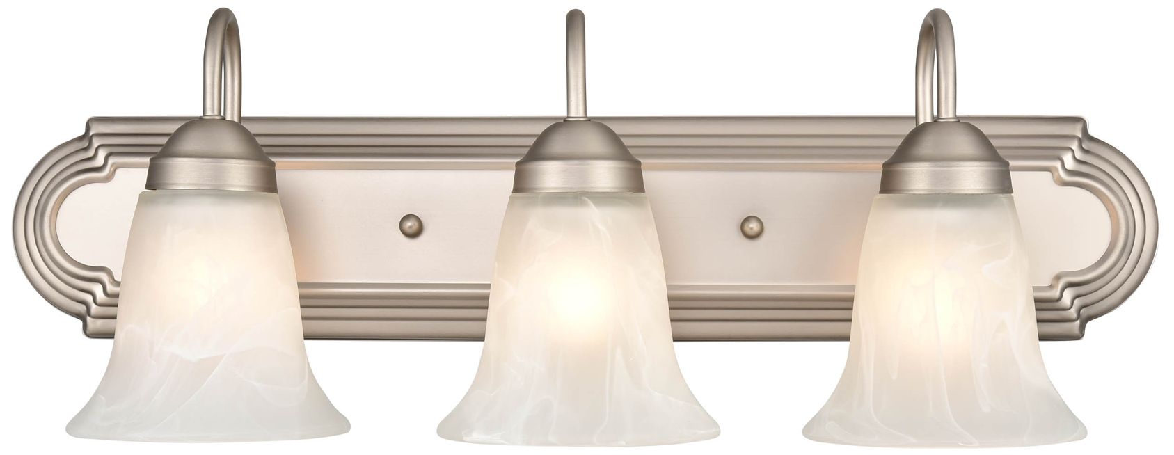 Millennium Compana 3-Light 24" Satin Nickel Vanity Light with Glass Shade