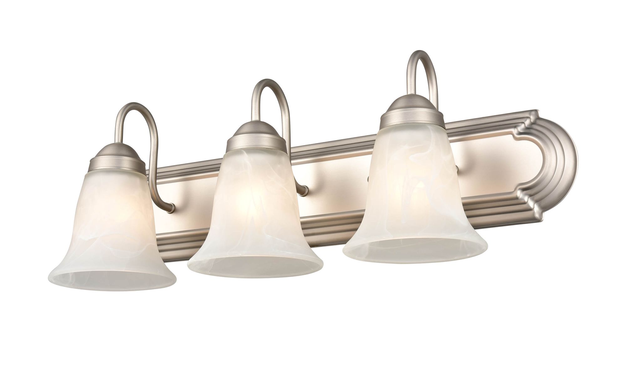 Image 2 Millennium Compana 3-Light 24" Satin Nickel Vanity Light with Glass Shade more views