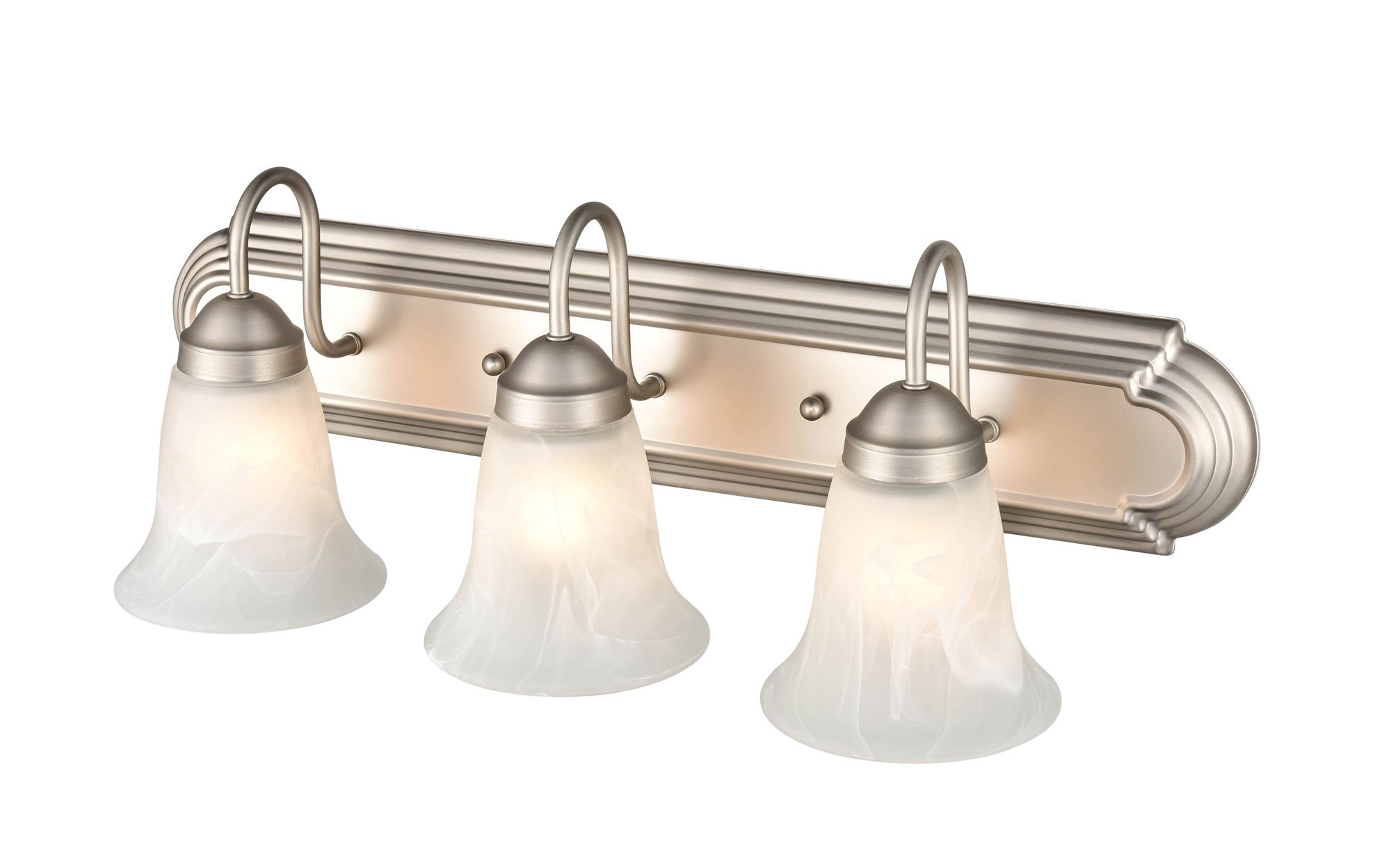 Image 3 Millennium Compana 3-Light 24" Satin Nickel Vanity Light with Glass Shade more views