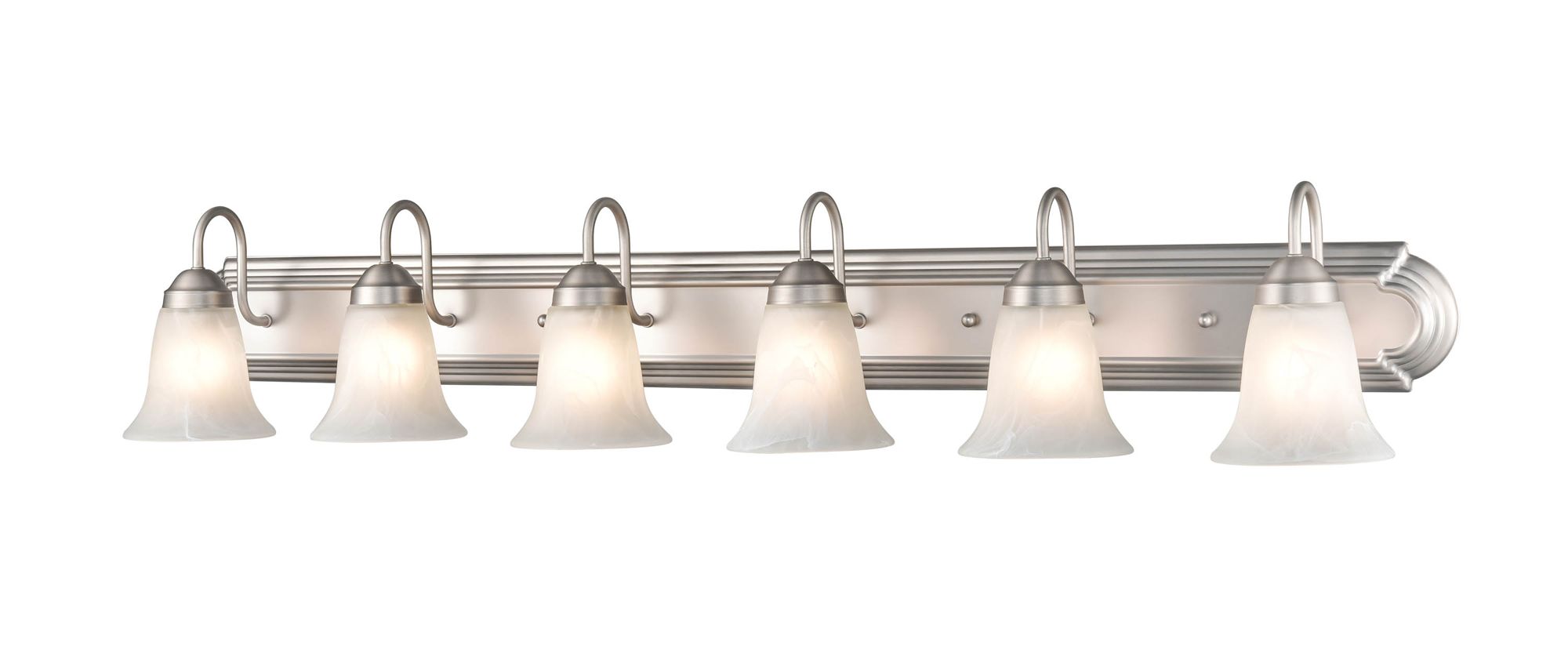 Image 3 Millennium Compana 6-Light 48" Satin Nickel Vanity Light with Glass Shade more views