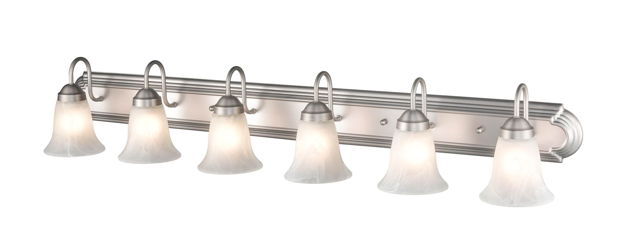 Image 4 Millennium Compana 6-Light 48" Satin Nickel Vanity Light with Glass Shade more views