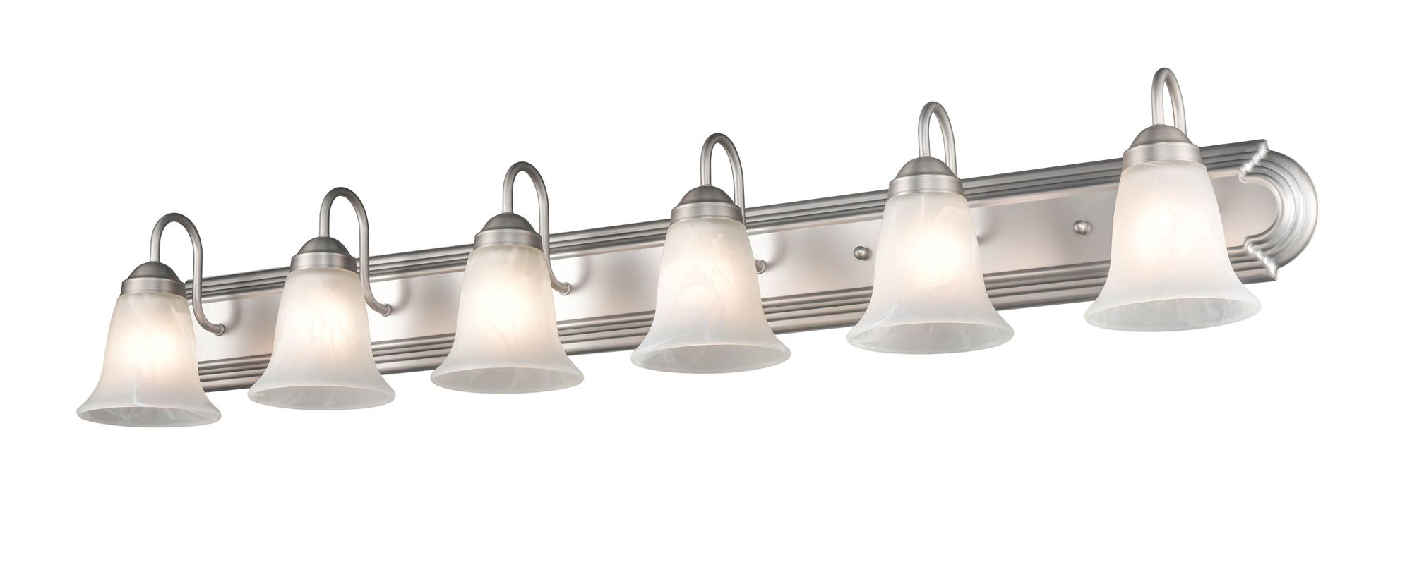 Image 5 Millennium Compana 6-Light 48" Satin Nickel Vanity Light with Glass Shade more views