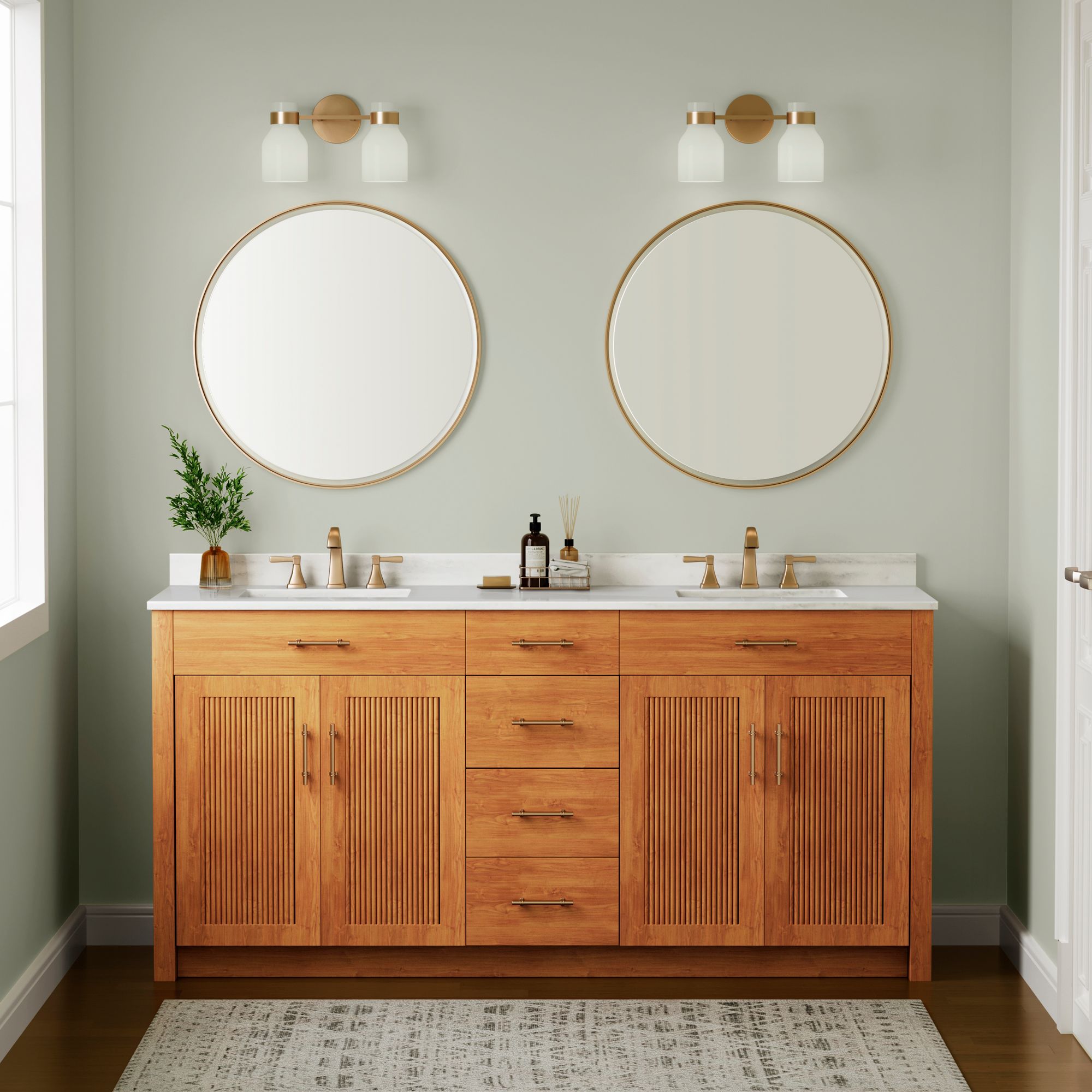Image 7 Millennium Corella 14" Modern Gold Vanity Light more views
