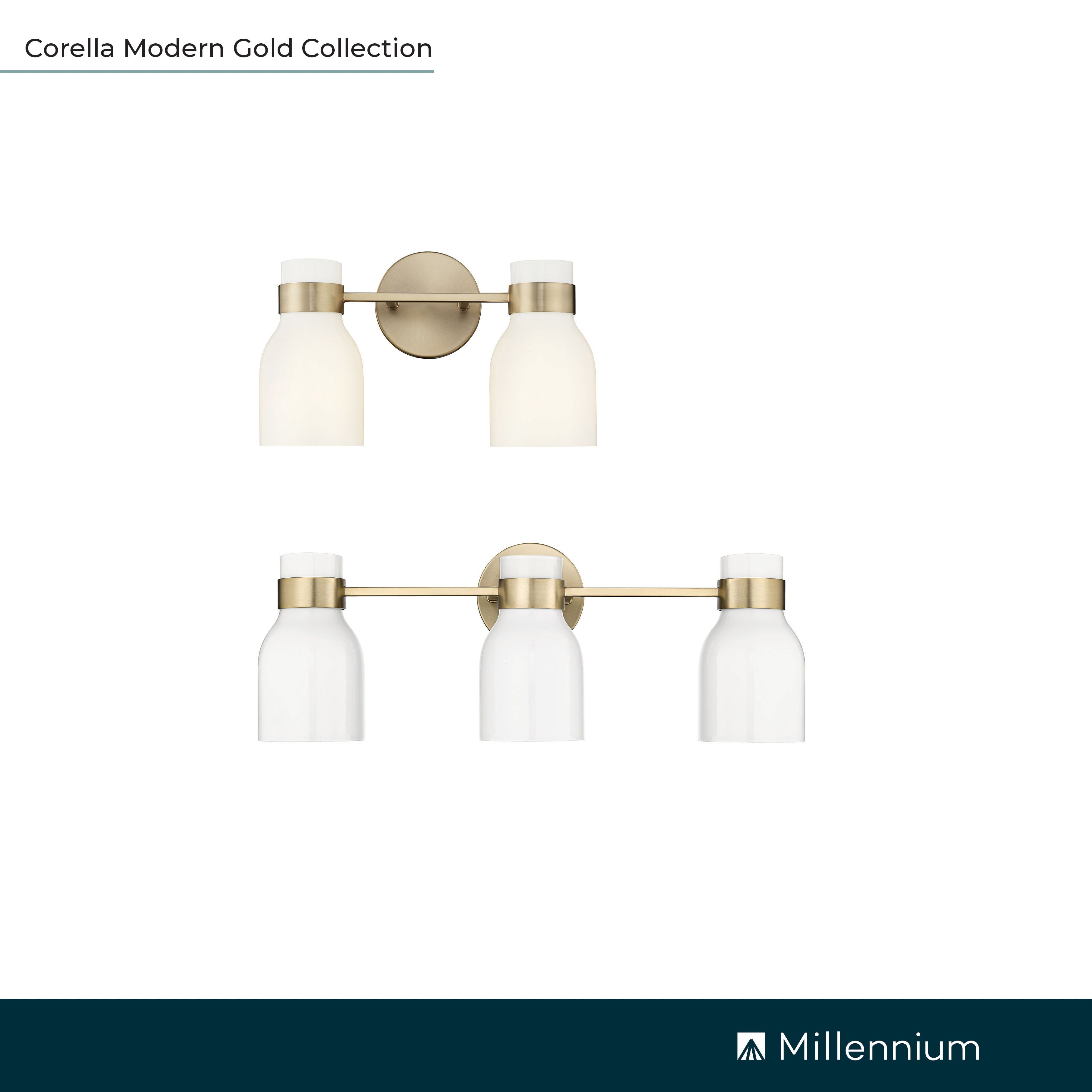Millennium Corella 14" Modern Gold Vanity Light