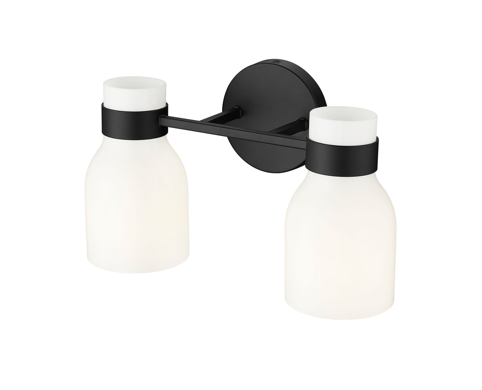 Image 4 Millennium Corella 2-Light 14" Matte Black Vanity Light with Glass Shade more views