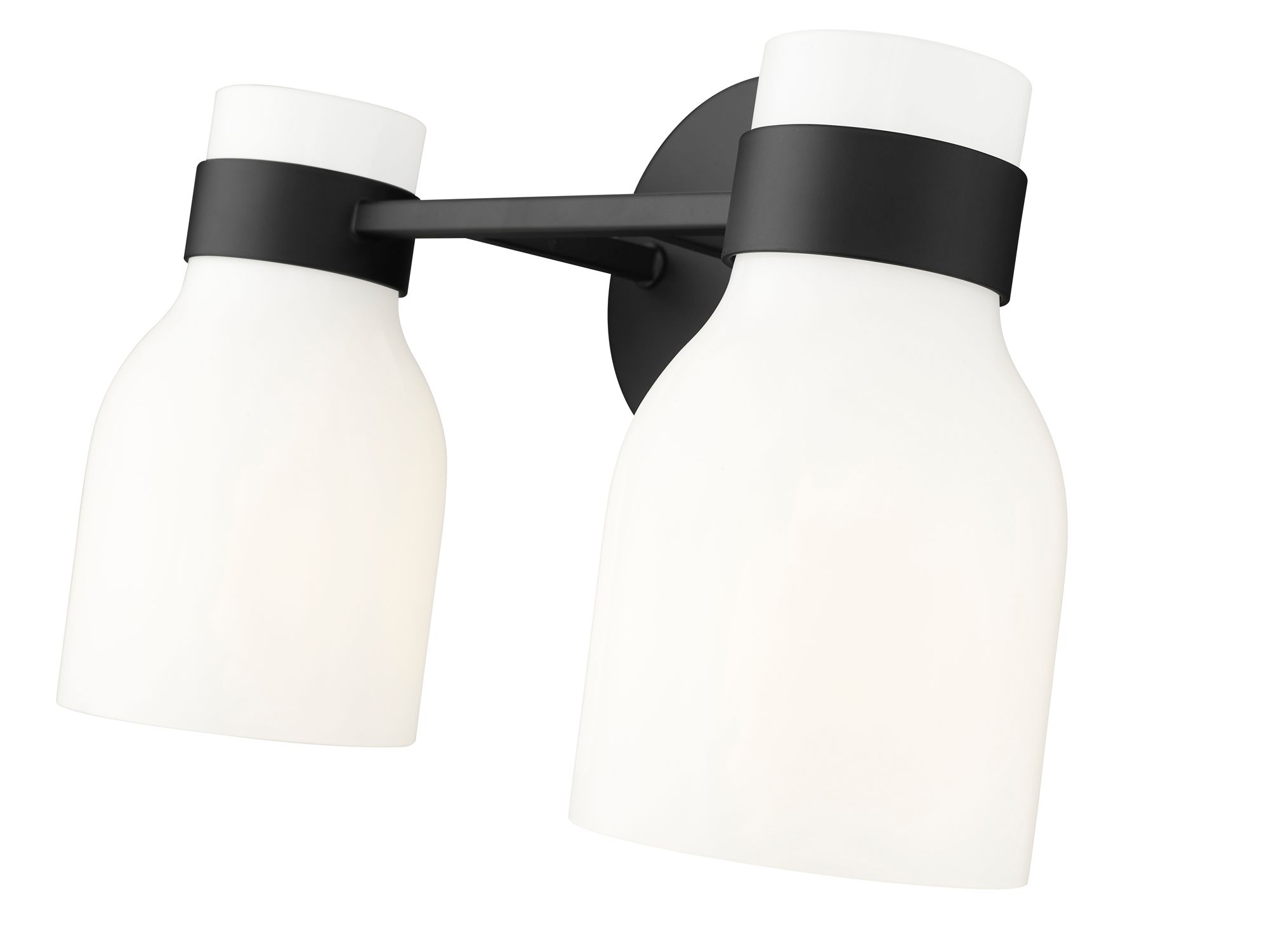 Image 5 Millennium Corella 2-Light 14" Matte Black Vanity Light with Glass Shade more views