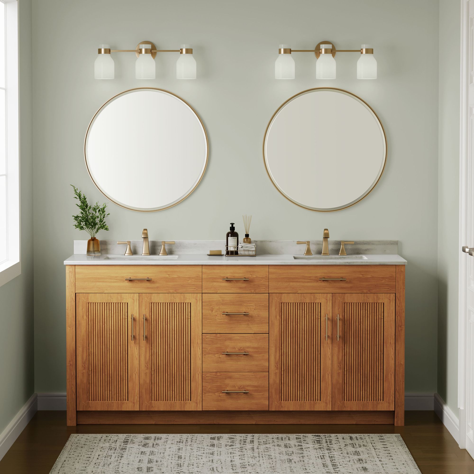 Image 7 Millennium Corella 22.4" Modern Gold Vanity Light more views