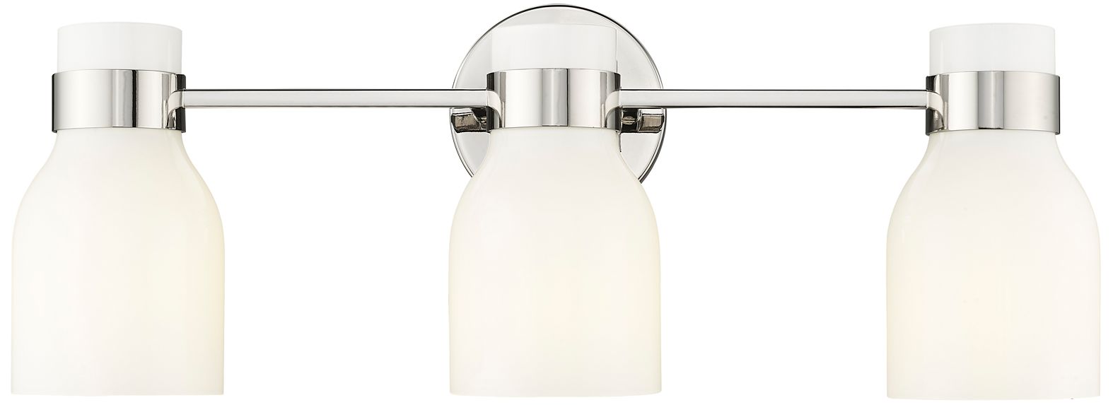 Thumbnail1 of Millennium Corella 3-Light 22.5" Polished Nickel Vanity Light with Shade
