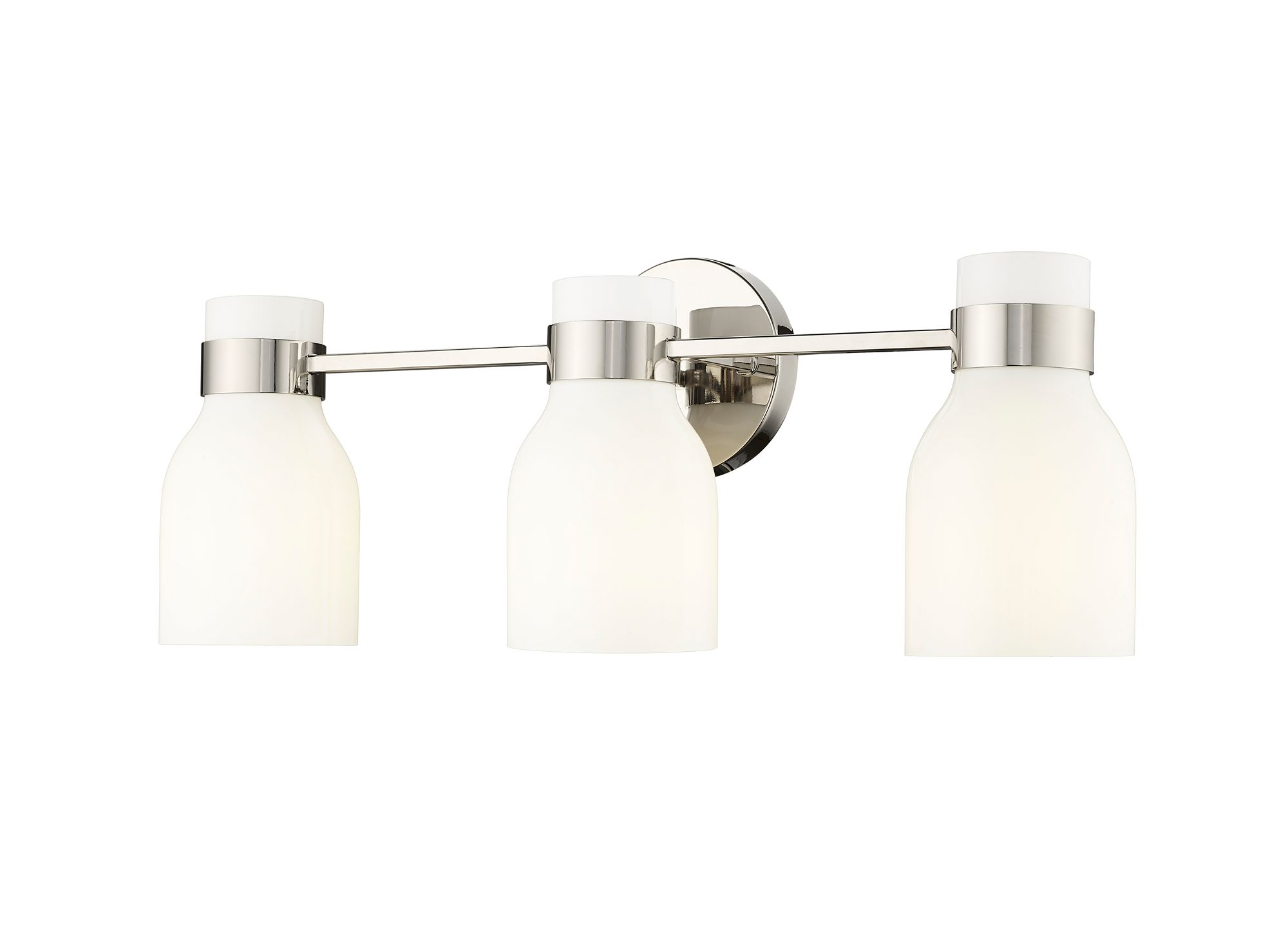 Thumbnail2 of Millennium Corella 3-Light 22.5" Polished Nickel Vanity Light with Shade more views