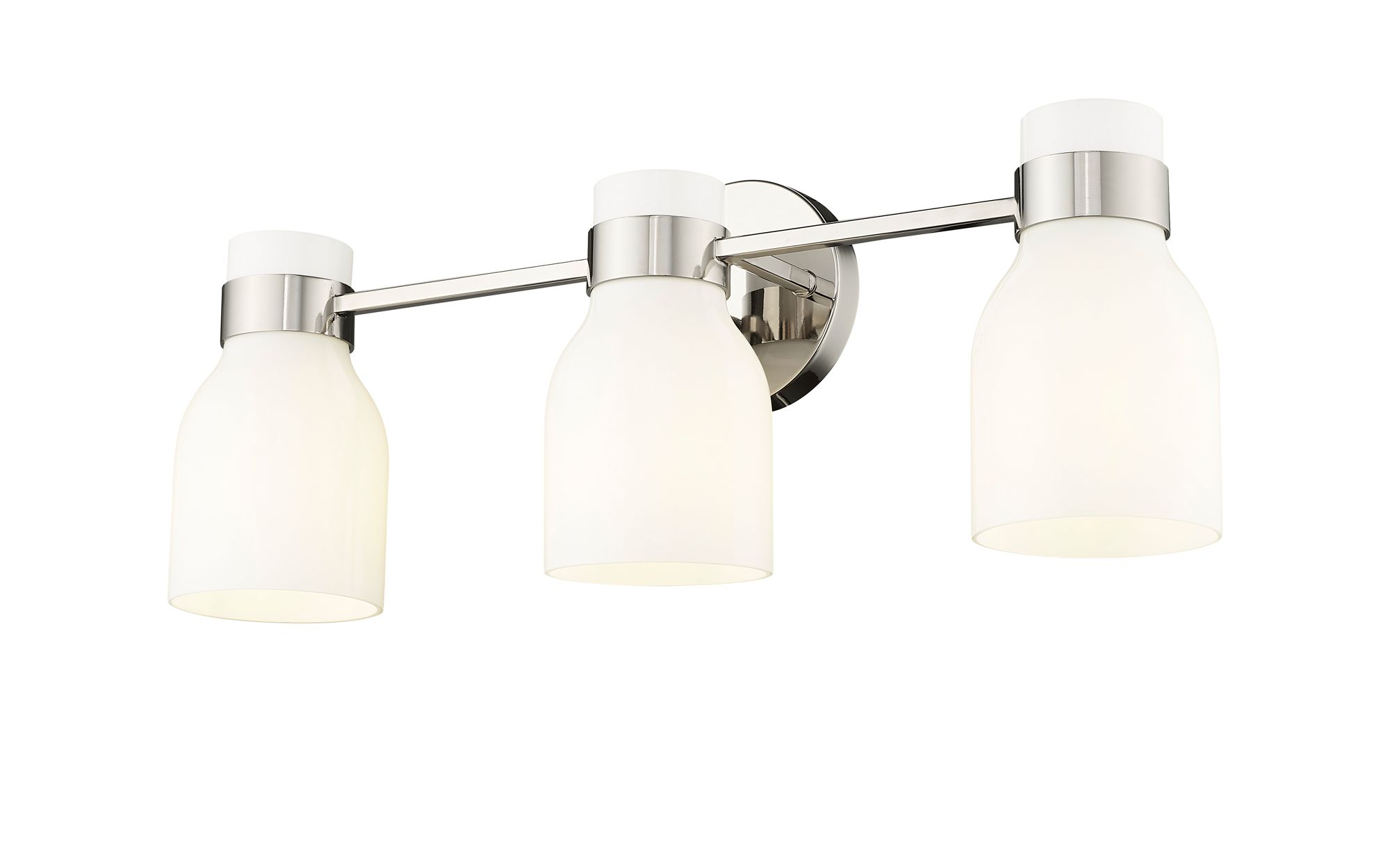 Thumbnail3 of Millennium Corella 3-Light 22.5" Polished Nickel Vanity Light with Shade more views