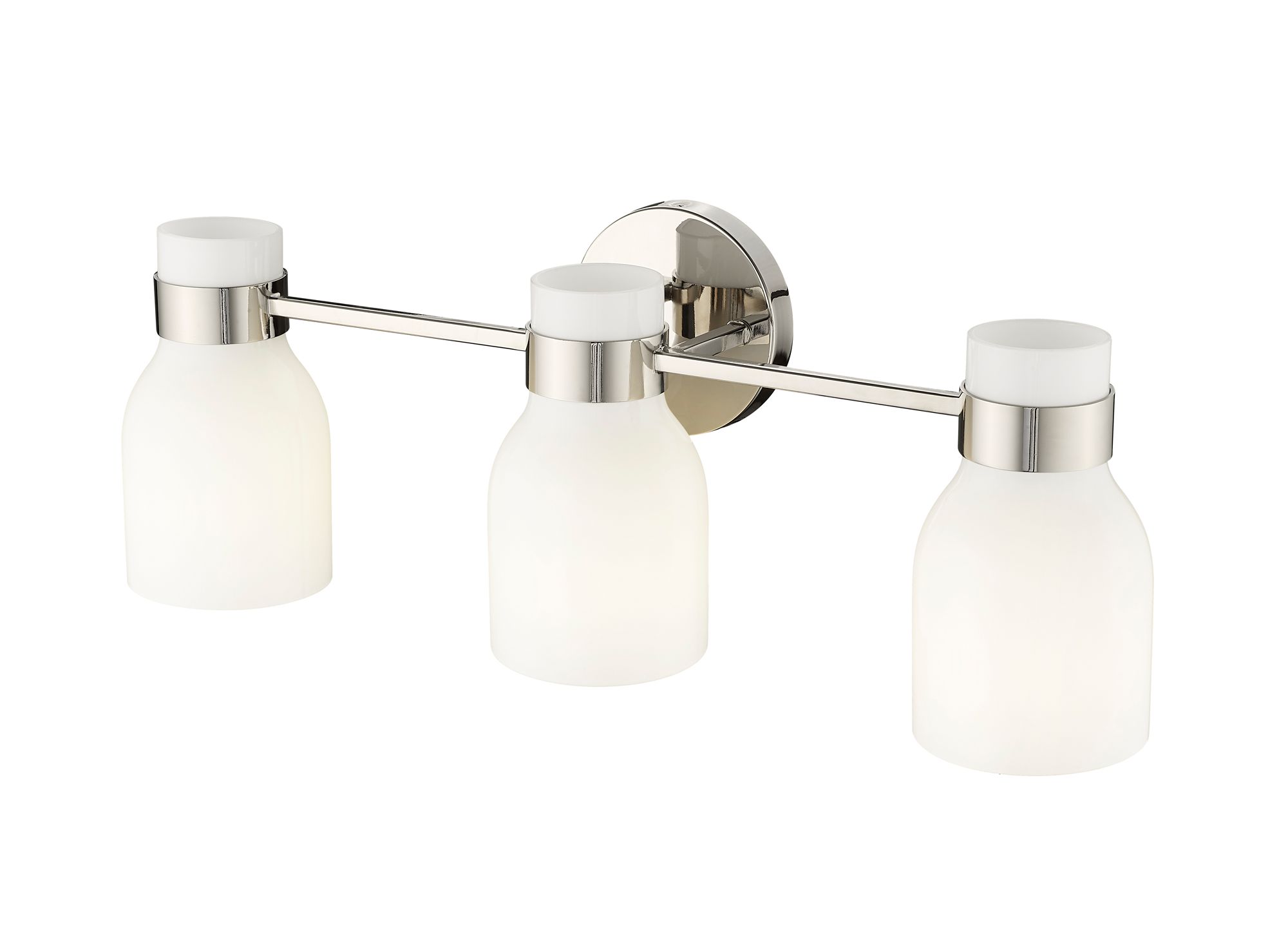 Thumbnail4 of Millennium Corella 3-Light 22.5" Polished Nickel Vanity Light with Shade more views