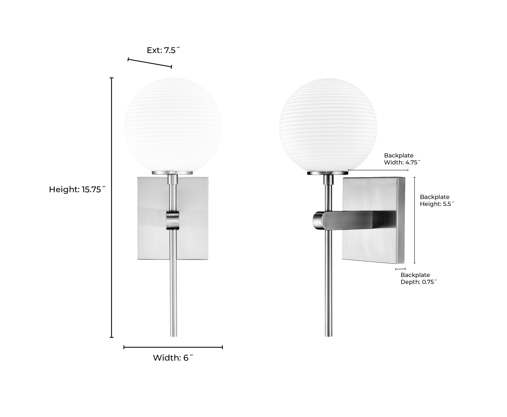 Millennium Coretta 1-Light 6" Modern Gold Wall Sconce with Glass Shade
