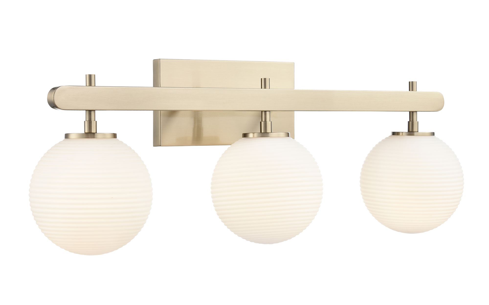 Image 2 Millennium Coretta 3-Light 26" Modern Gold Vanity Light with Glass Shade more views