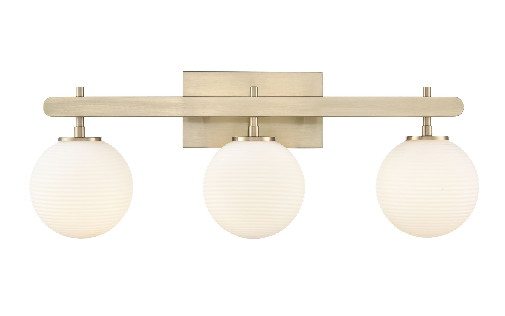 Image 3 Millennium Coretta 3-Light 26" Modern Gold Vanity Light with Glass Shade more views