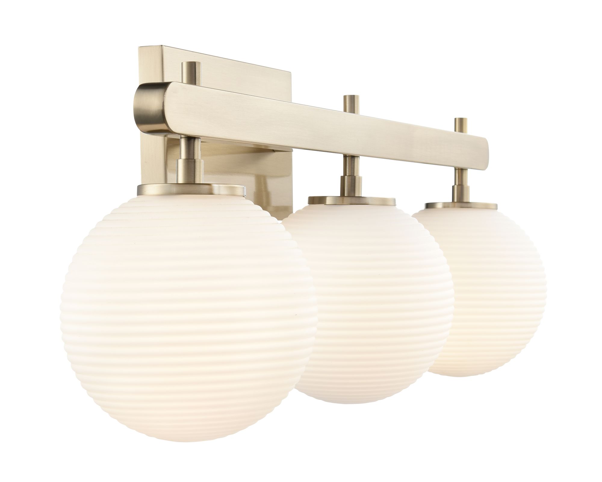 Image 4 Millennium Coretta 3-Light 26" Modern Gold Vanity Light with Glass Shade more views