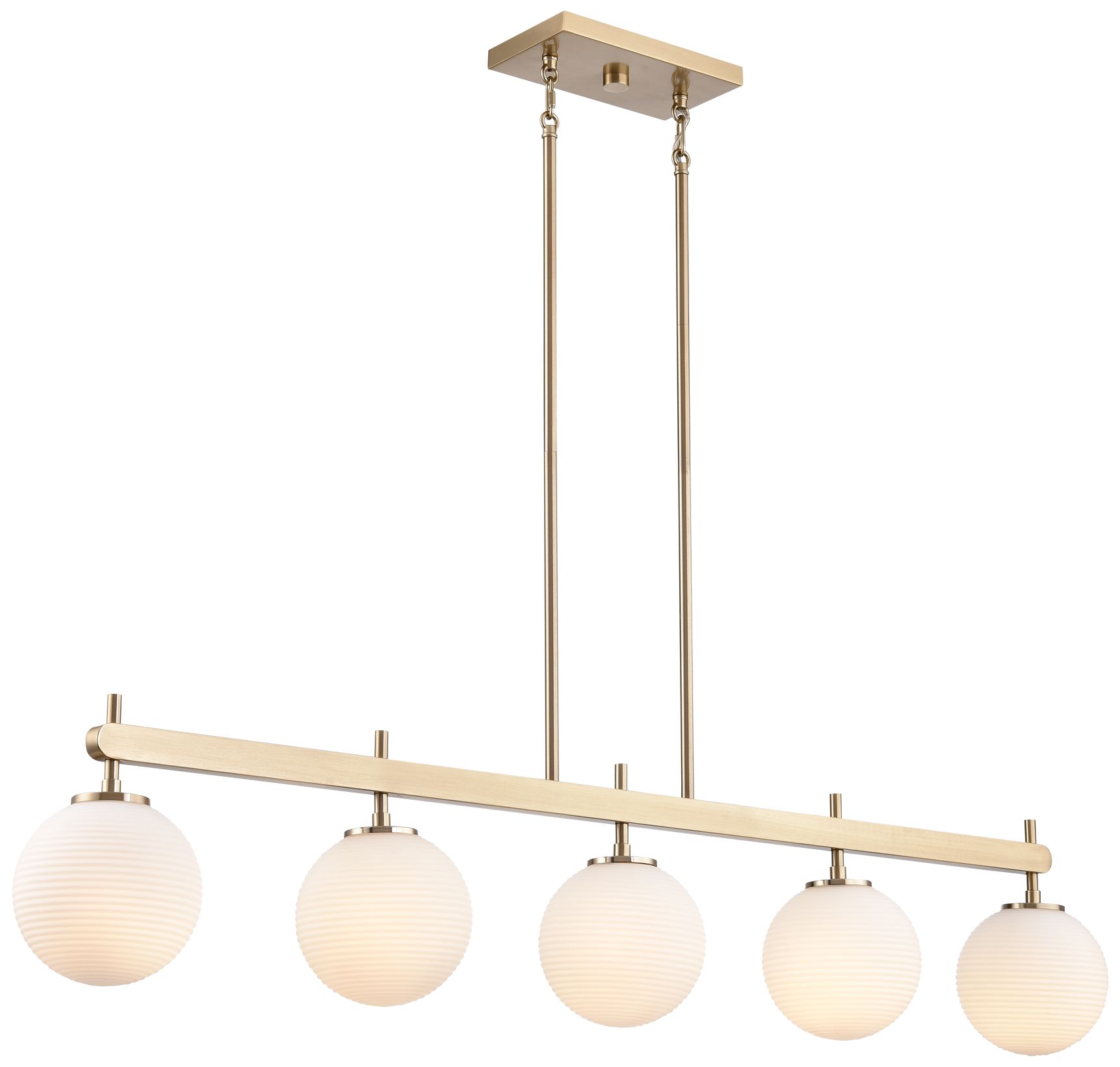 Millennium Coretta 5-Light 48" Modern Gold Linear Chandelier with Shade