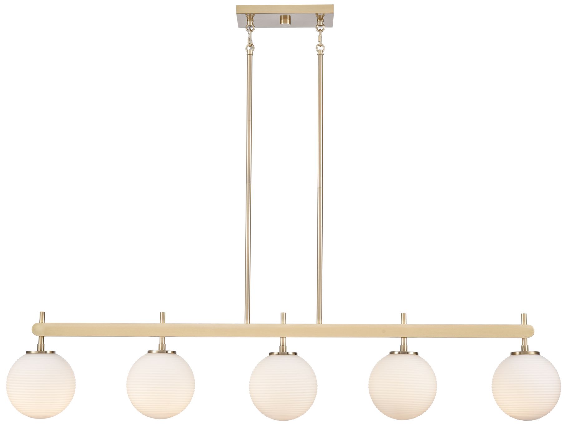 Millennium Coretta 5-Light 48" Modern Gold Linear Chandelier with Shade